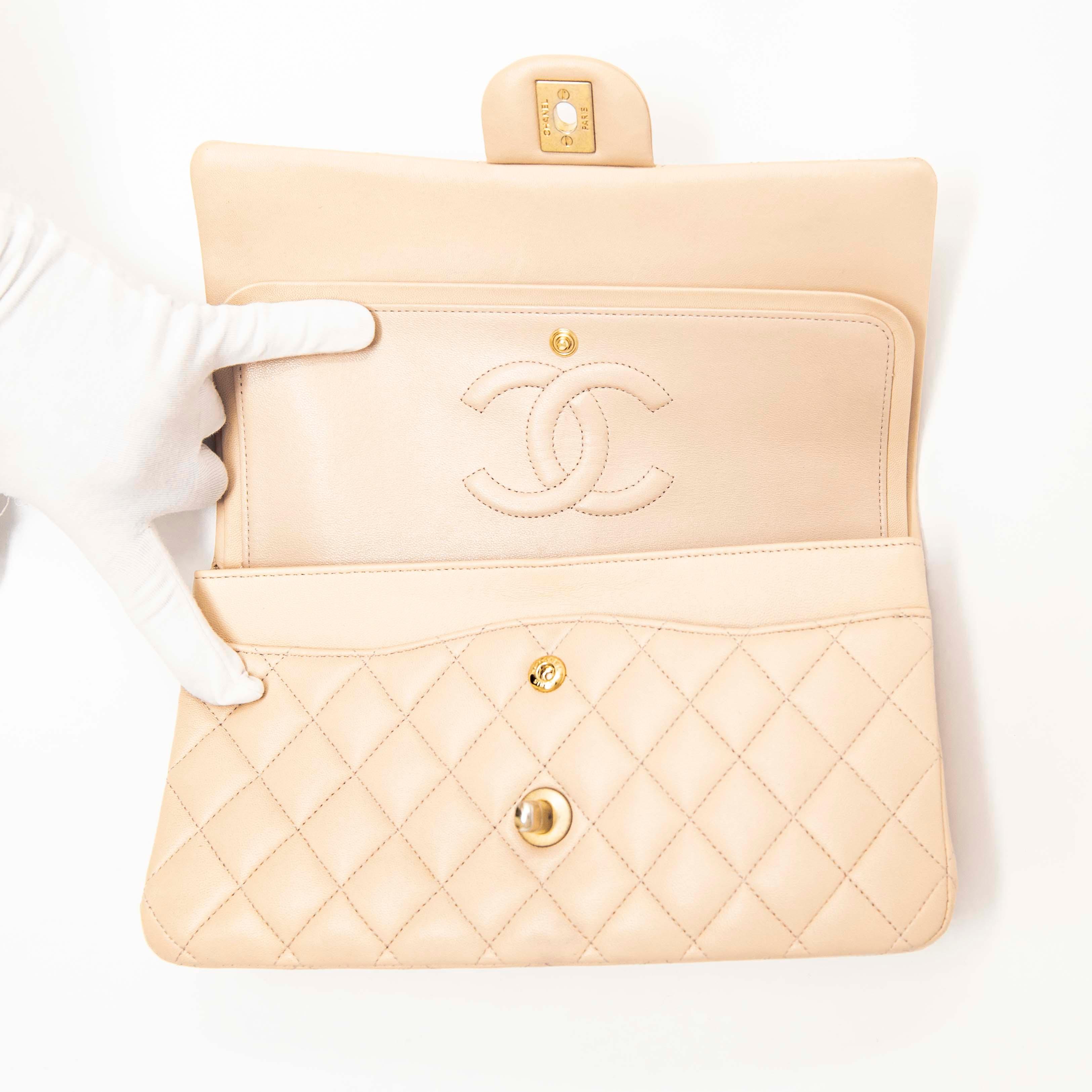 Chanel Beige Medium Classic Flap Bag - Timeless Luxury Handbag for Women | Perfect for Work, Evening Events & Everyday Elegance