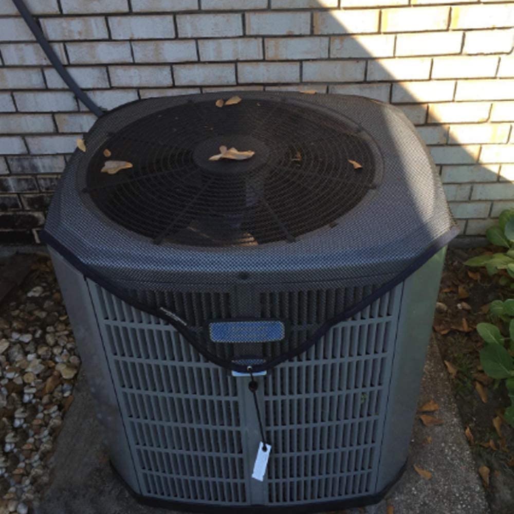 **28x28 Black Air Conditioner Cover - Leaf Guard for Central AC Units, Protects from Leaves, Cottonwood & Debris - Ideal for Outdoor Use in All Seasons**
