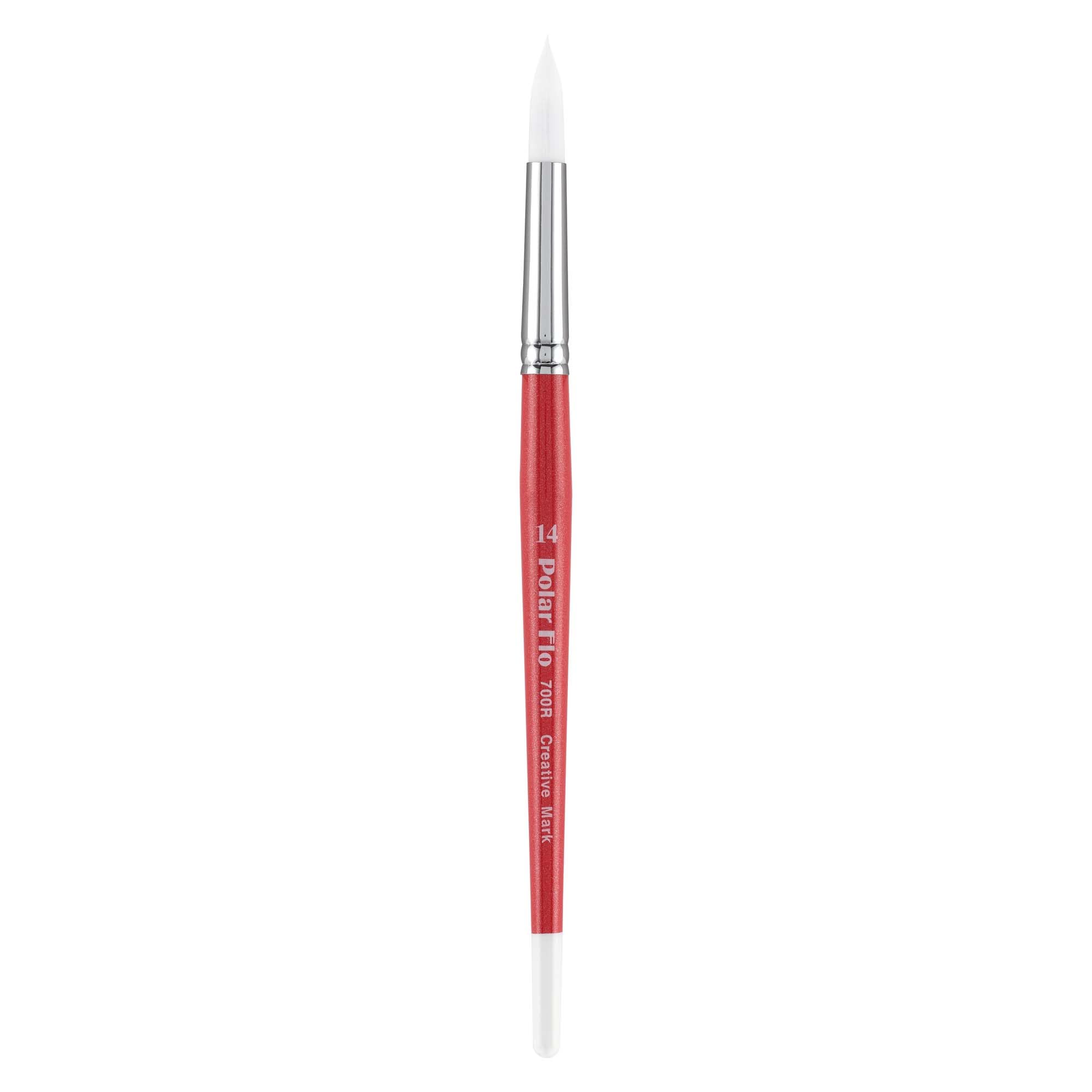 Creative Mark Polar Flo Professional Watercolor Brushes - Round 14 Short Handle with Nickel-Plated Brass Ferrule - Premium Art Paint Brushes for Acrylic, Watercolor, Gouache & Oil Painting - Perfect for Artists, Students & Professionals in Studio or Outdoor Sketching