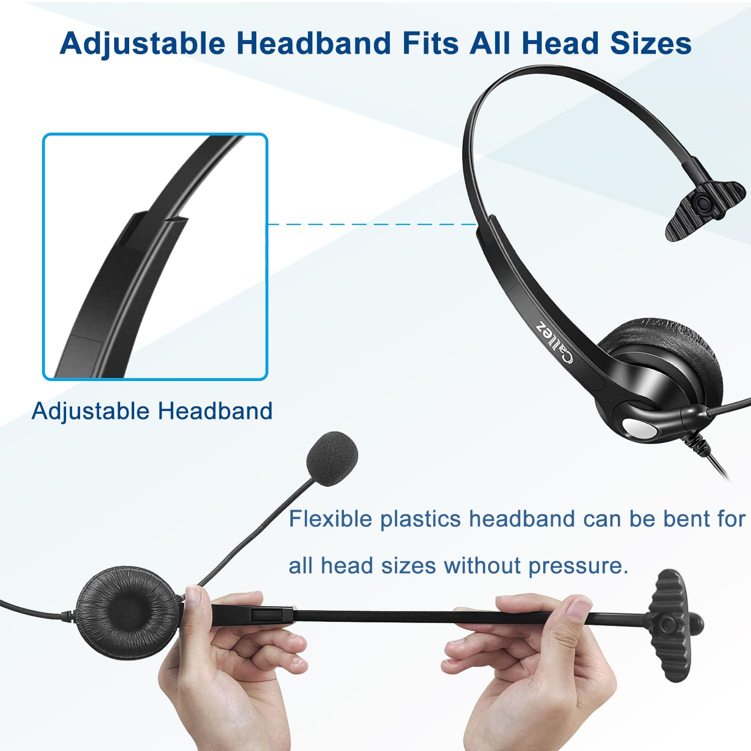 **Callez 2.5mm Wireless Headset with Noise Canceling Microphone – Compatible with DECT, AT&T ML17929, Vtech, Uniden, RCA, Cisco – Ideal for Call Centers, Home & Office Use (Model C300D1)**    *(Use Cases: Perfect for remote work, customer service, telemarketing, and long phone conversations with clear audio quality.)*