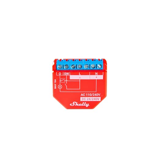 Shelly Plus 1PM UL Certified Smart WiFi Relay Switch with Bluetooth - Energy Monitoring, Home Automation, Works with Alexa & Google Home - iOS/Android App Control, No Hub Needed for Wireless Lighting - Perfect for Smart Homes, Energy Savings & Remote Control