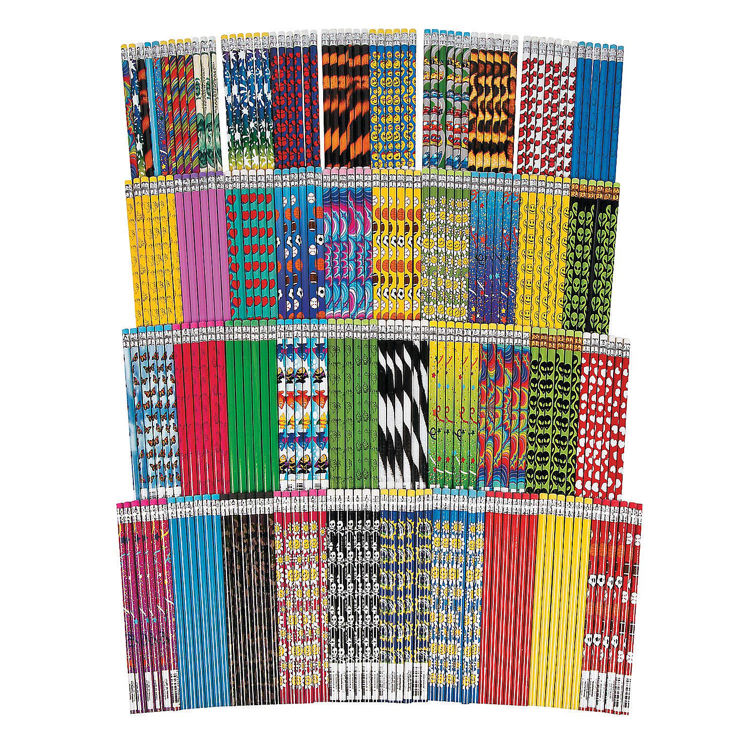 250-Pack Bulk Cute Pencils with Erasers - Colorful Assorted Pencils for Classroom Rewards, Kids Party Favors, School Supplies & Giveaways - Perfect for Birthday Parties, Classroom Incentives, Carnival Prizes & Student Gifts