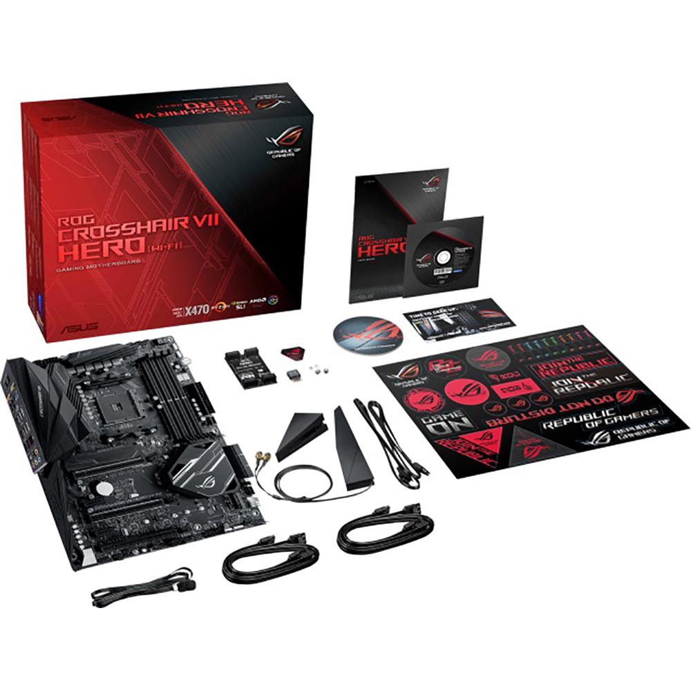 ASUS ROG Crosshair VII Hero Wi-Fi Motherboard - AMD AM4 Socket, ATX Gaming Motherboard with WiFi, RGB Lighting | Perfect for High-Performance Gaming PCs and Streaming Setups