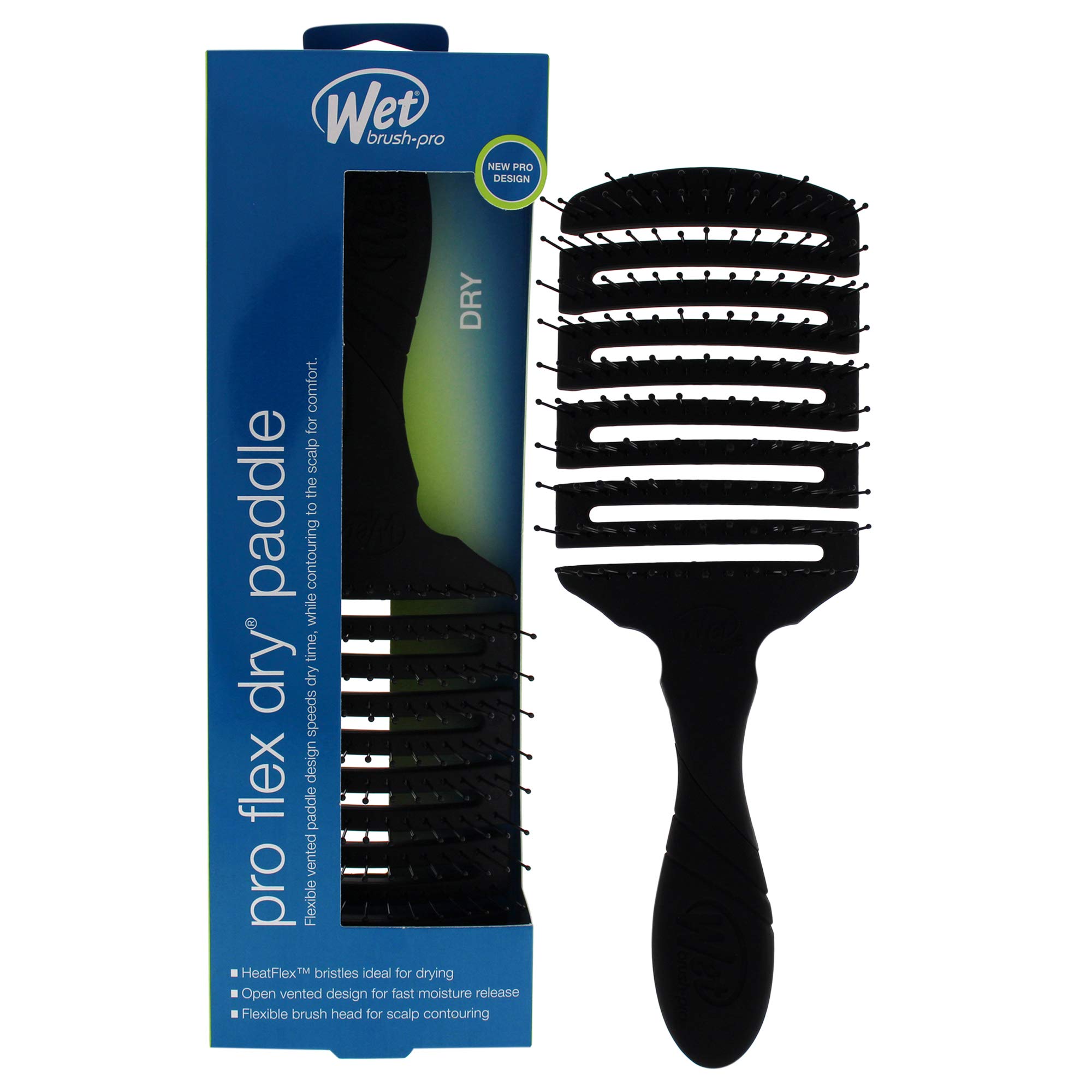 Wet Brush Pro Flex Dry Paddle Brush for Detangling Hair - Black 1 Piece | Perfect for Wet & Dry Hair, Styling, Salon & Home Use
