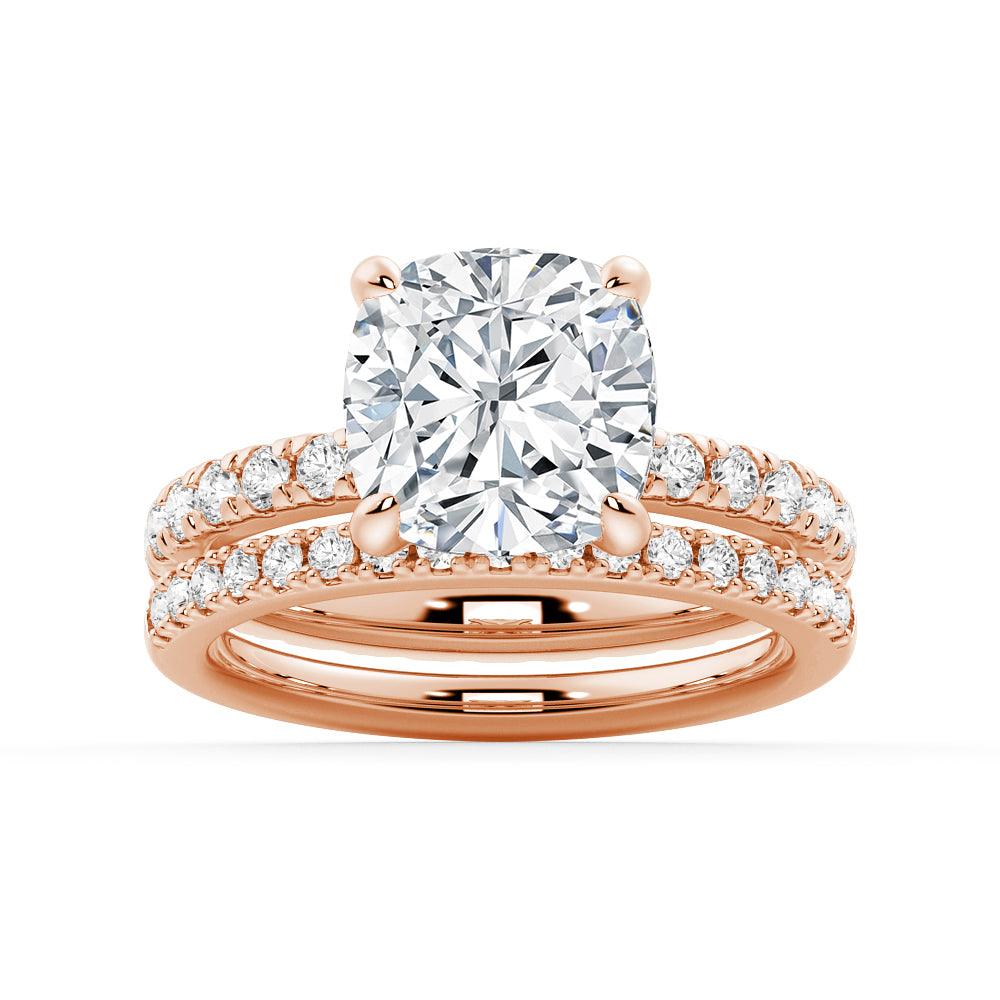 Stunning Cushion Cut Moissanite Engagement Ring with Eternity Pave Band - Perfect for Proposals, Weddings & Anniversary Gifts | Eco-Friendly Alternative to Diamond Rings