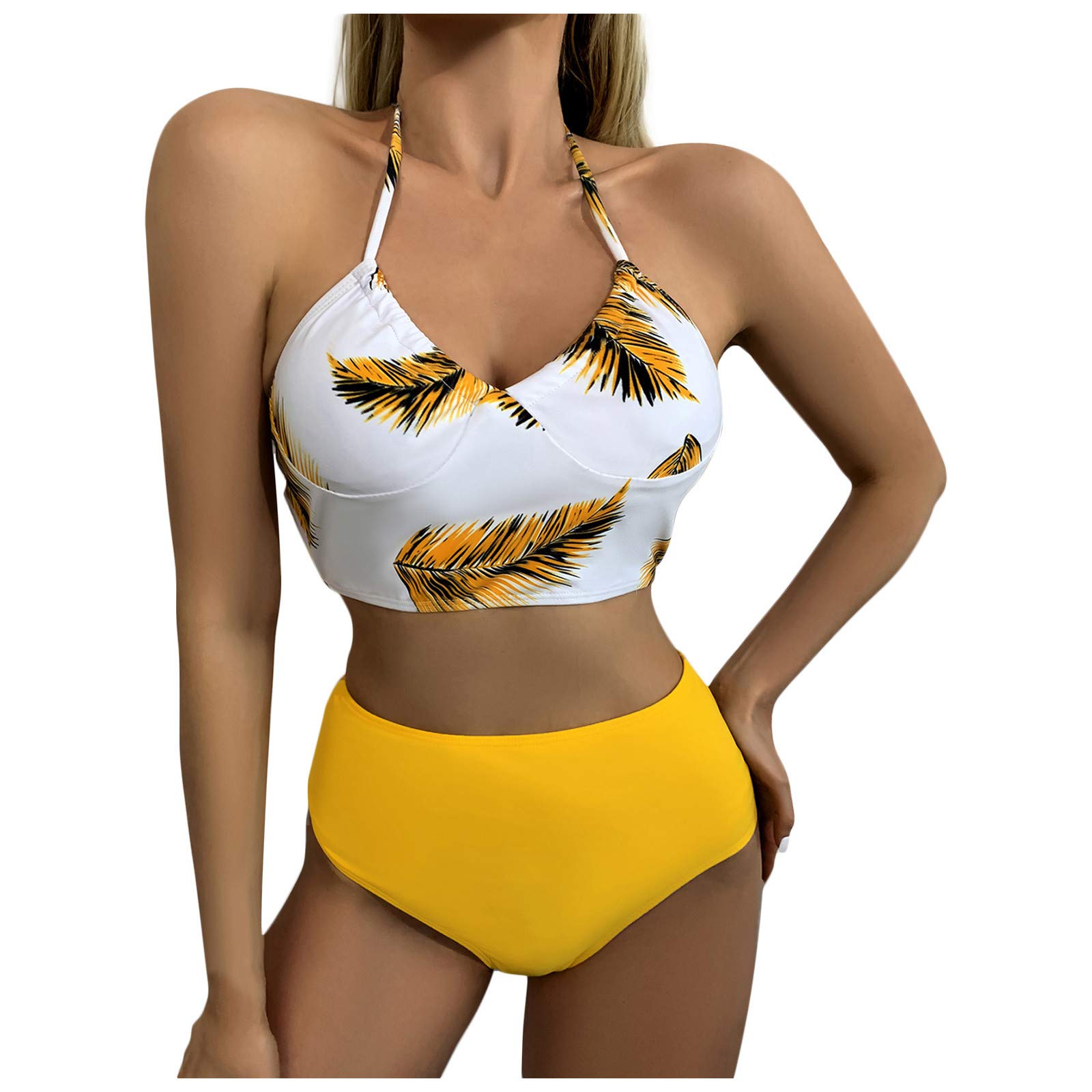 Sexy Plus Size Swimwear for Women - High Waisted Tummy Control Swimsuit with Strappy Stitching & Split Skirt - Perfect for Beach, Pool & Summer Vacations