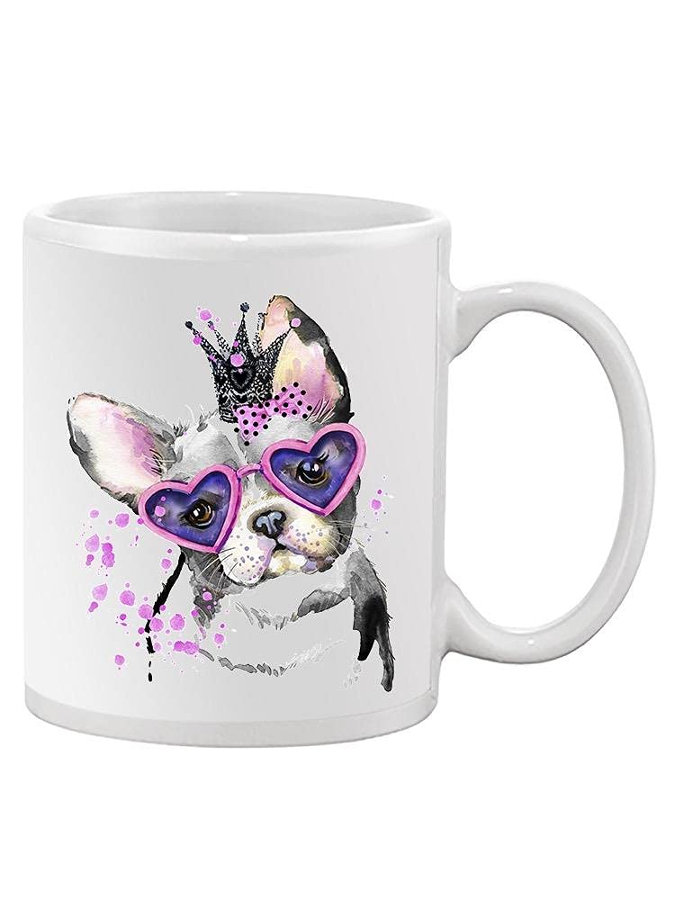 Smartprints Cute Dog With Heart Glasses Coffee Mug - 11oz Ceramic Cup for Tea & Hot Drinks - Perfect Gift for Dog Lovers, Valentine's Day & Office Use