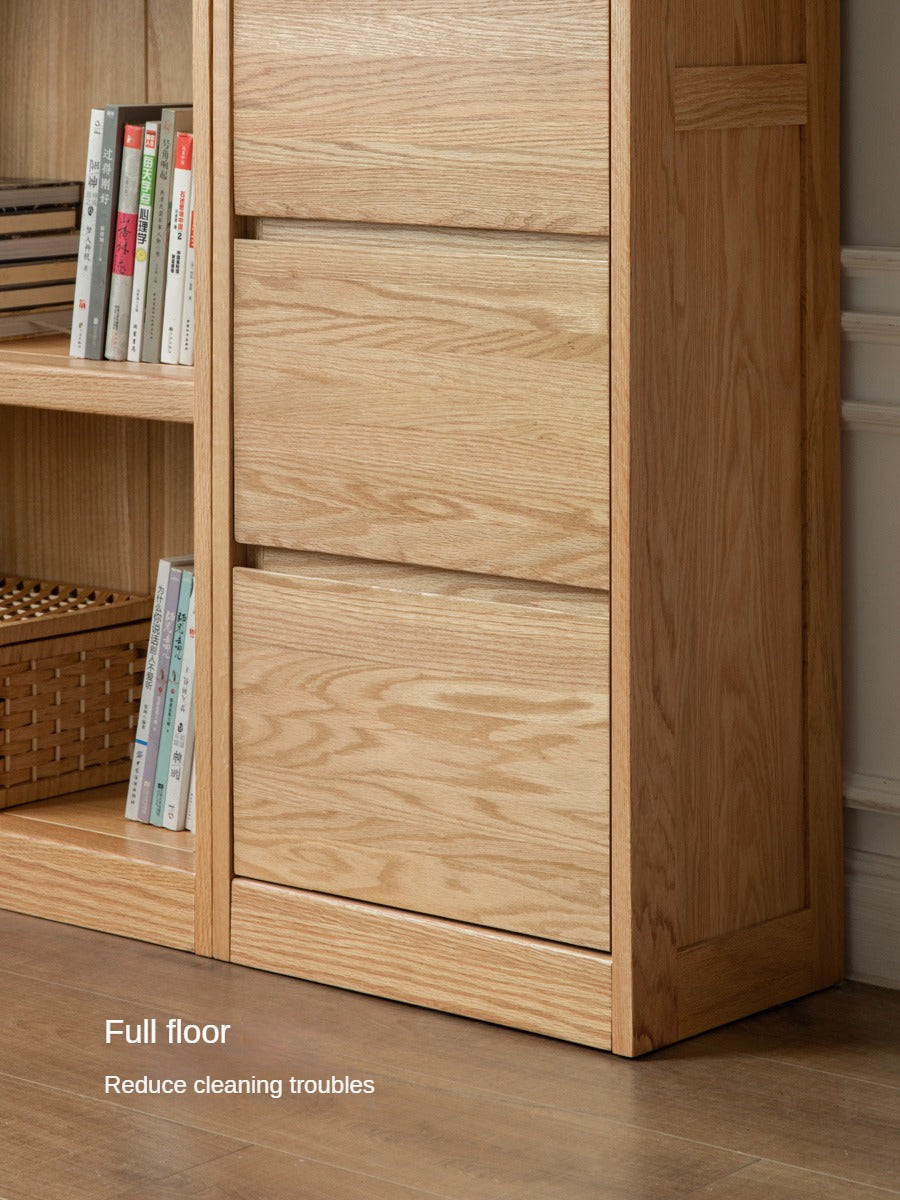 Solid Oak and Ash Wood Bookcase - Sturdy Bookshelf for Home, Office & Library - Perfect for Organizing Books, Decor & Storage