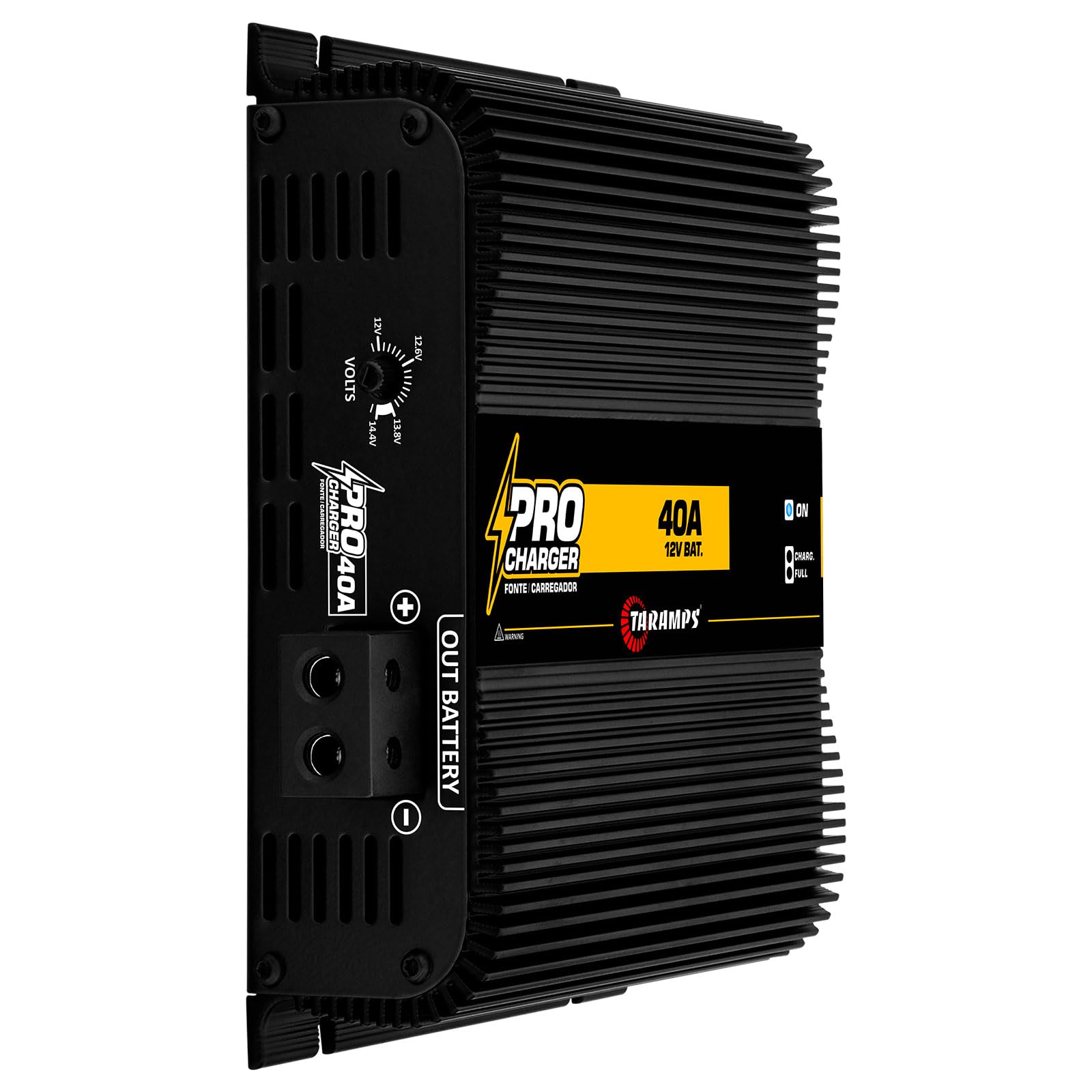 Taramps Pro 40A Battery Charger - 560W Max Output, Bivolt 127/220VAC Input with LED Indicator - High Power Car Audio System Charger for Vehicles, Boats & RVs