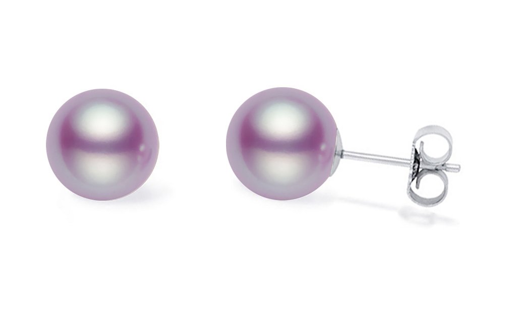Lavender Freshwater Cultured Pearl Stud Earrings for Women - AA+ Quality Sterling Silver Jewelry - Perfect for Weddings, Anniversaries & Everyday Elegance