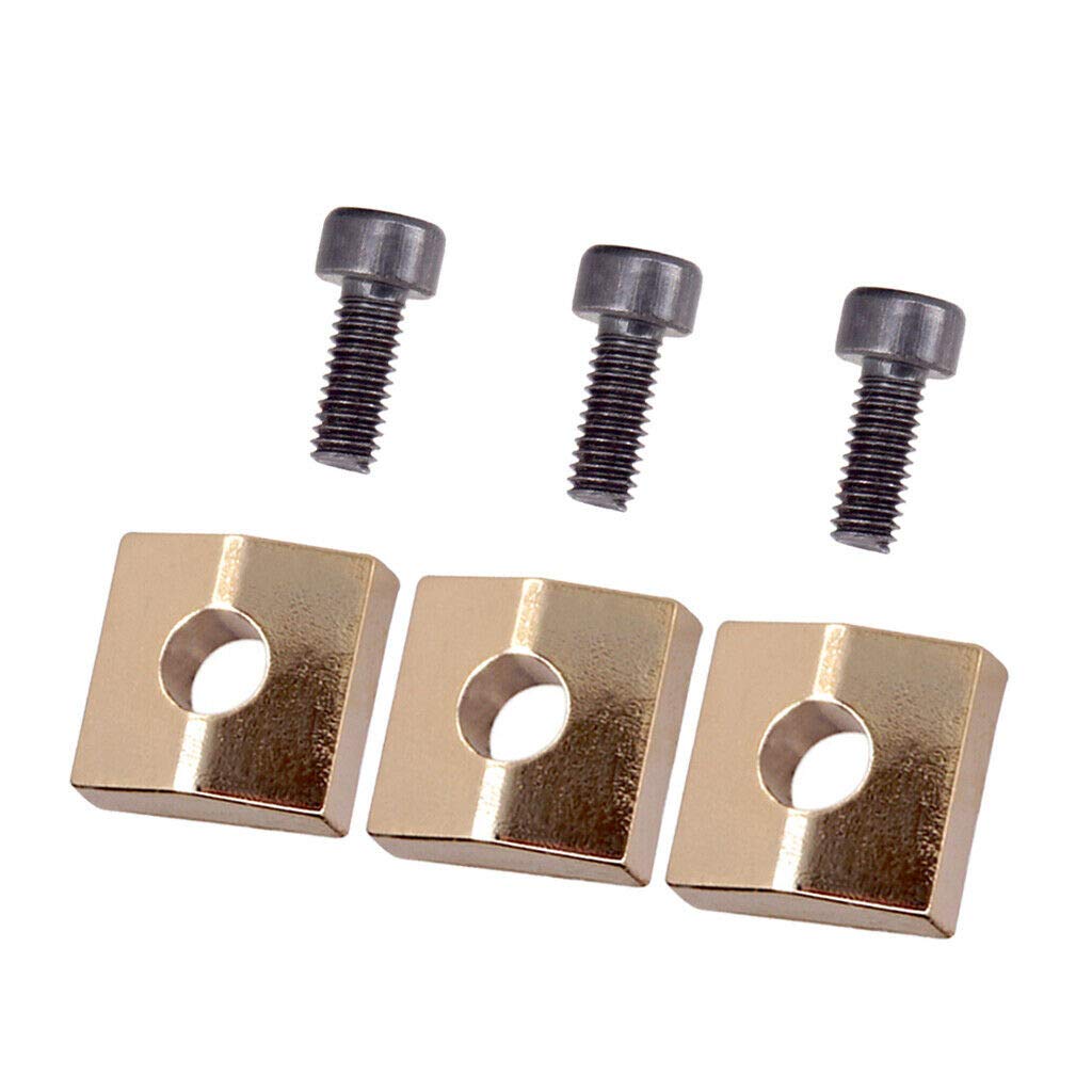 6-Piece Guitar Locking Nut Clamp & Screws Set - Gold & Black Replacement Parts for Electric Guitars - Perfect for Guitar Maintenance, Upgrades & DIY Repairs