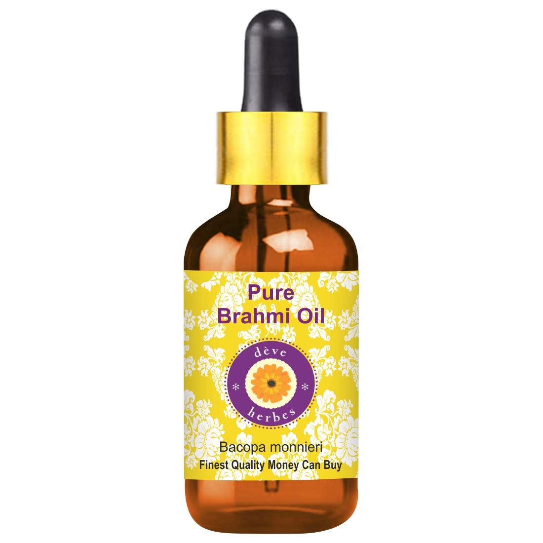 Pure Brahmi Oil (Bacopa Monnieri) 30ml - Natural Therapeutic Grade with Glass Dropper for Hair Growth, Stress Relief & Memory Enhancement | Herbal Remedy for Scalp Care & Ayurvedic Wellness