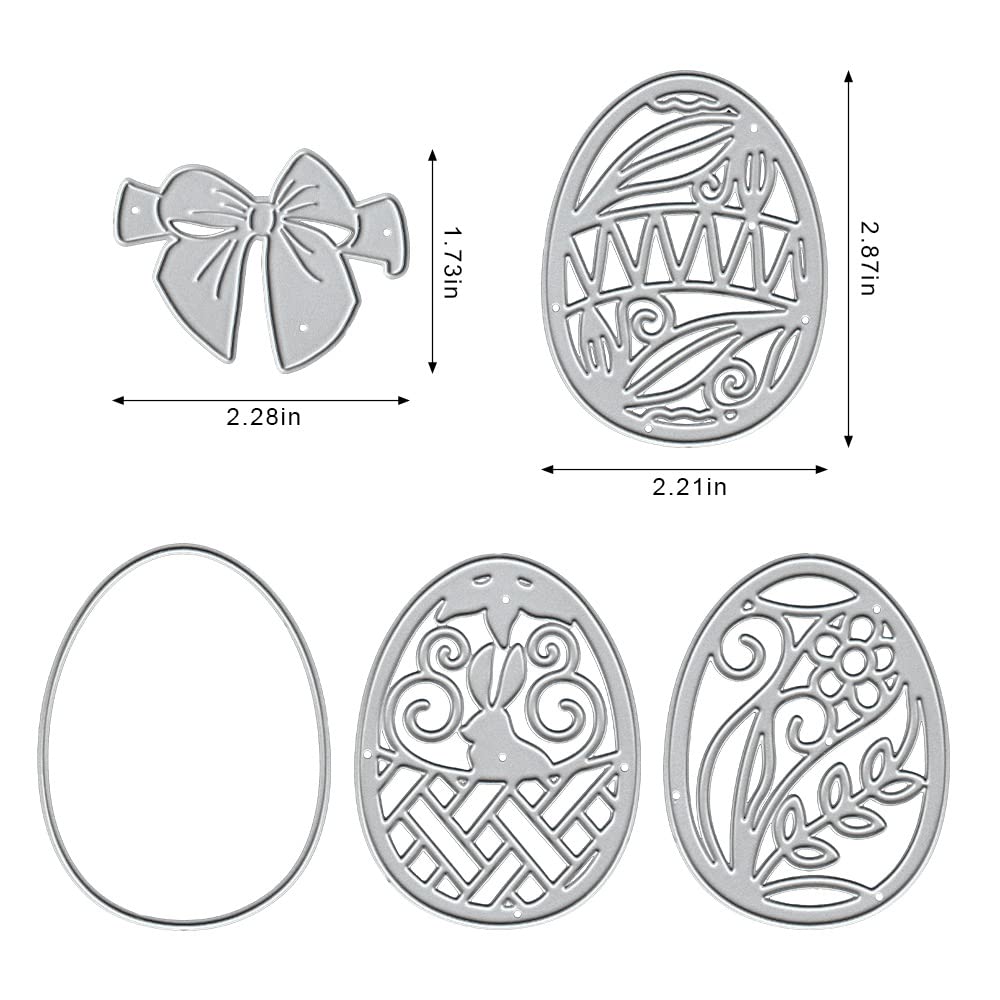 Metal Easter Egg Die Cuts - DIY Scrapbooking & Card Making Supplies for Easter Decorations - Perfect for Greeting Cards, Scrapbook Pages, and Paper Craft Projects