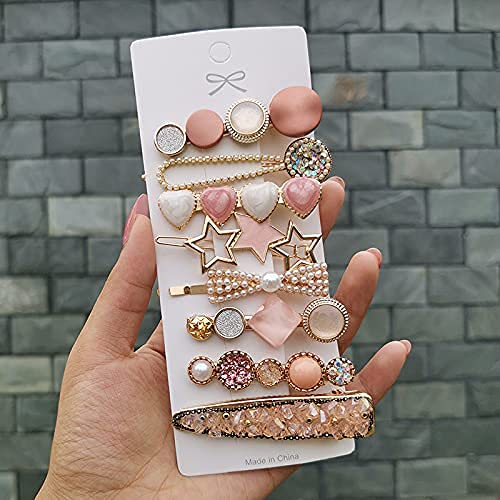 Korean Metal Hair Clips for Women - 8pc Geometric Barrettes Set for Party & Daily Use