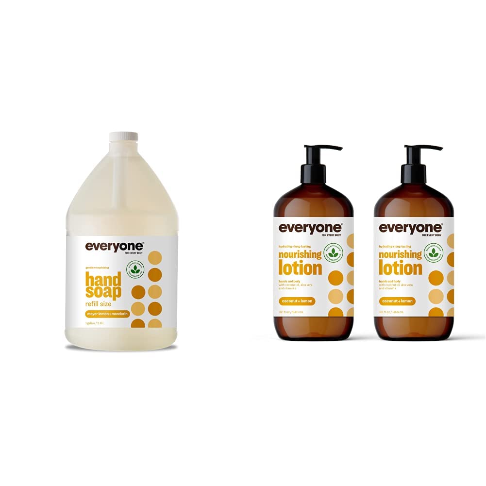 Plant-Based Liquid Hand Soap Refill - 1 Gallon (128 oz) Meyer Lemon & Mandarin Scent | Nourishing Hand & Body Cleanser | Eco-Friendly, Biodegradable Formula | Perfect for Homes, Offices & Public Restrooms