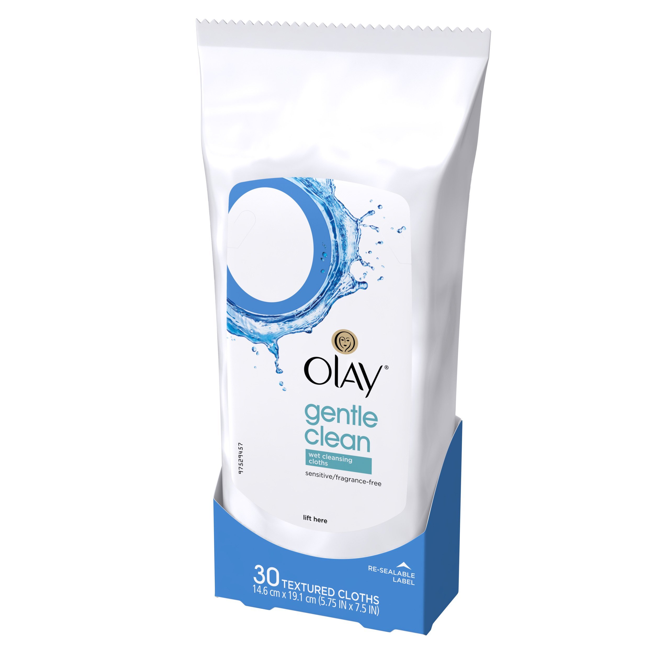 OLAY Wet Cleansing Cloths for Sensitive Skin - Fragrance-Free, Gentle Facial Cleansing Wipes (30 Count, Pack of 12) | Perfect for Travel, Gym & Daily Skincare Routine