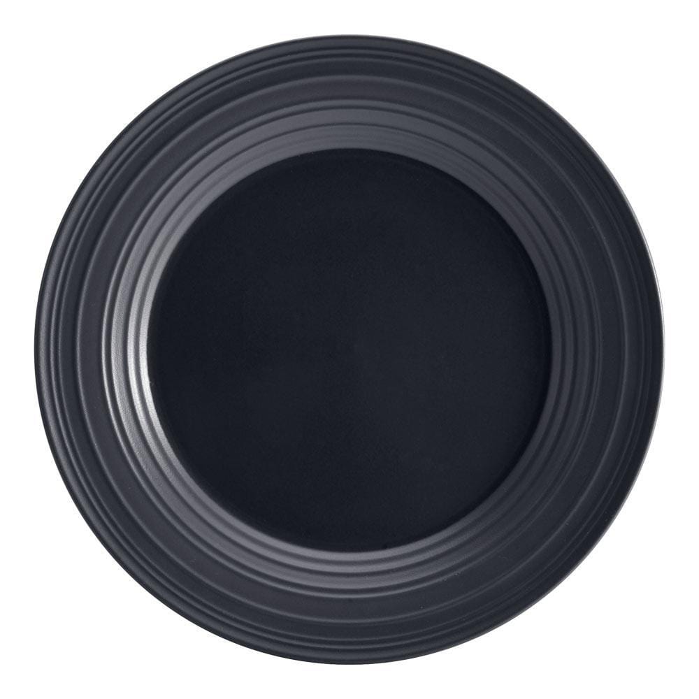 Swirl Graphite 4-Piece Dinnerware Set - Elegant Plates, Bowls, Forks & Spoons for Formal Dining, Dinner Parties & Home Decor