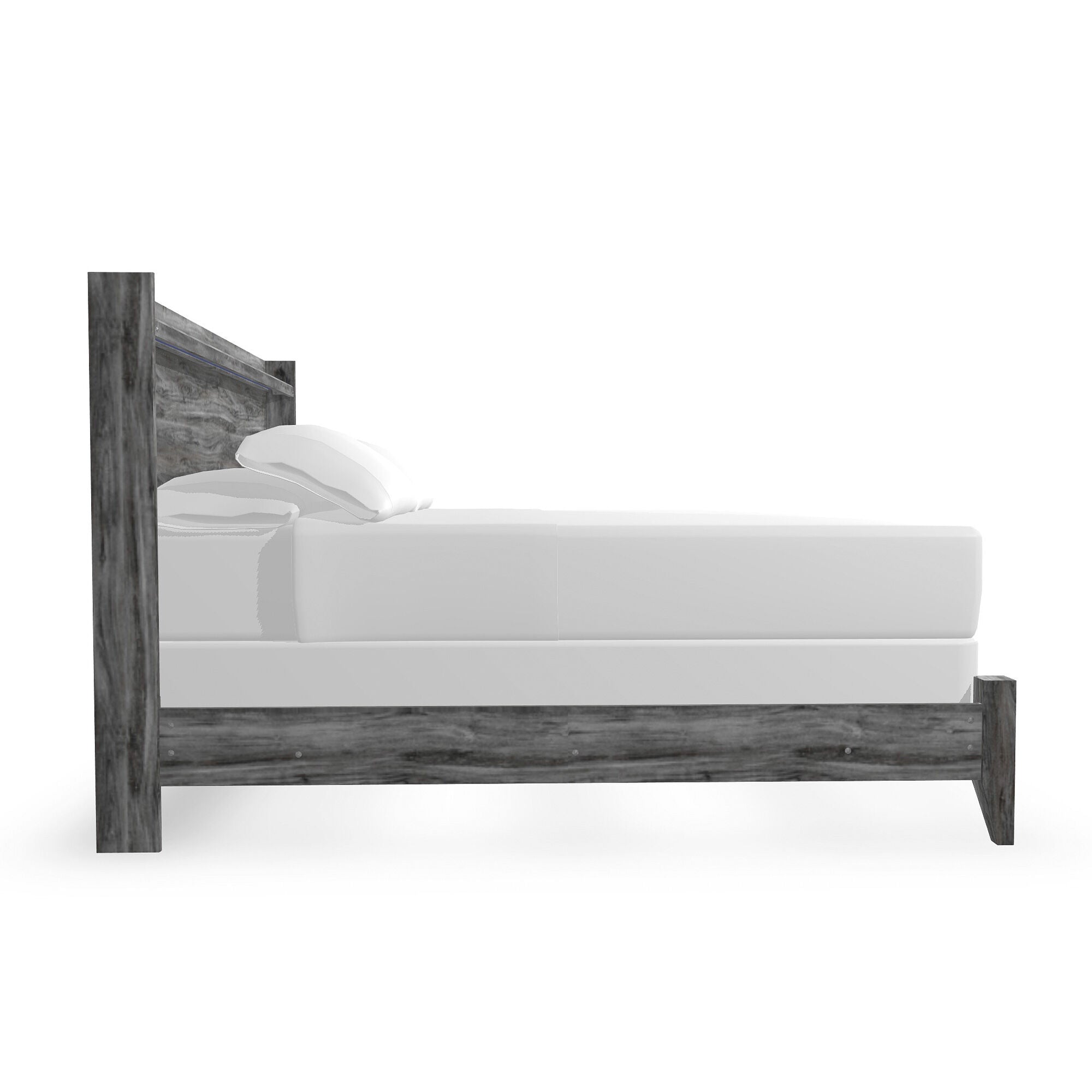 Baystorm Panel Bed - Queen Size Wooden Bed Frame with Upholstered Headboard - Modern Bedroom Furniture for Home Decor & Relaxation