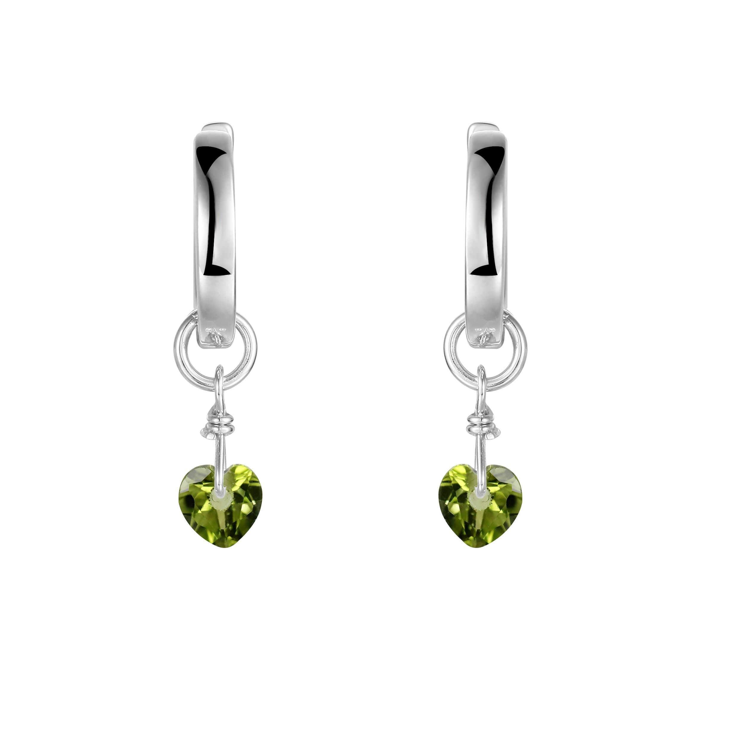 Peridot Heart Earrings for Women - 14K Gold Plated Dainty Stud Earrings - Perfect Gift for Valentine's Day, Anniversary & Birthday - Elegant Jewelry for Everyday Wear & Special Occasions