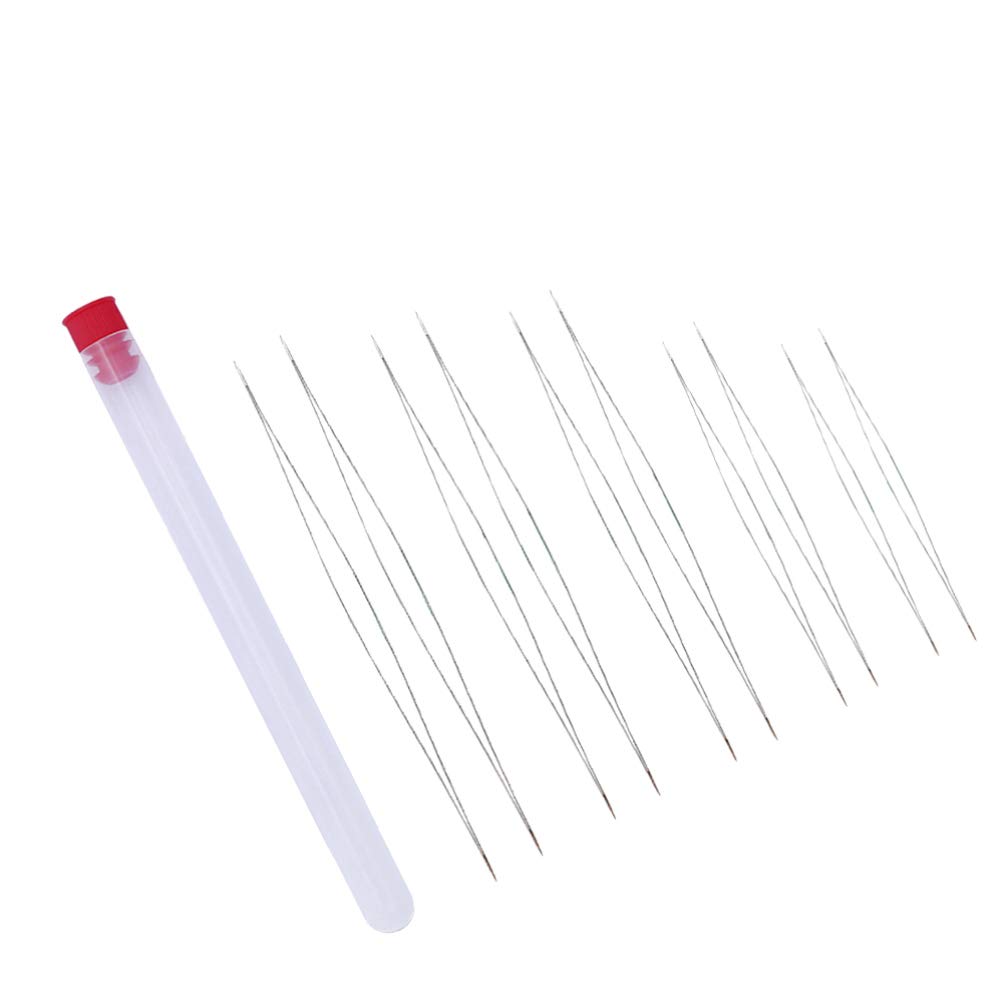 10pcs Big Eye Beading Needles - Extra Long Stitching Needles for Jewelry Making, Sewing, Embroidery & Crafting - Perfect for Beading, Threading, and Hand Sewing Projects