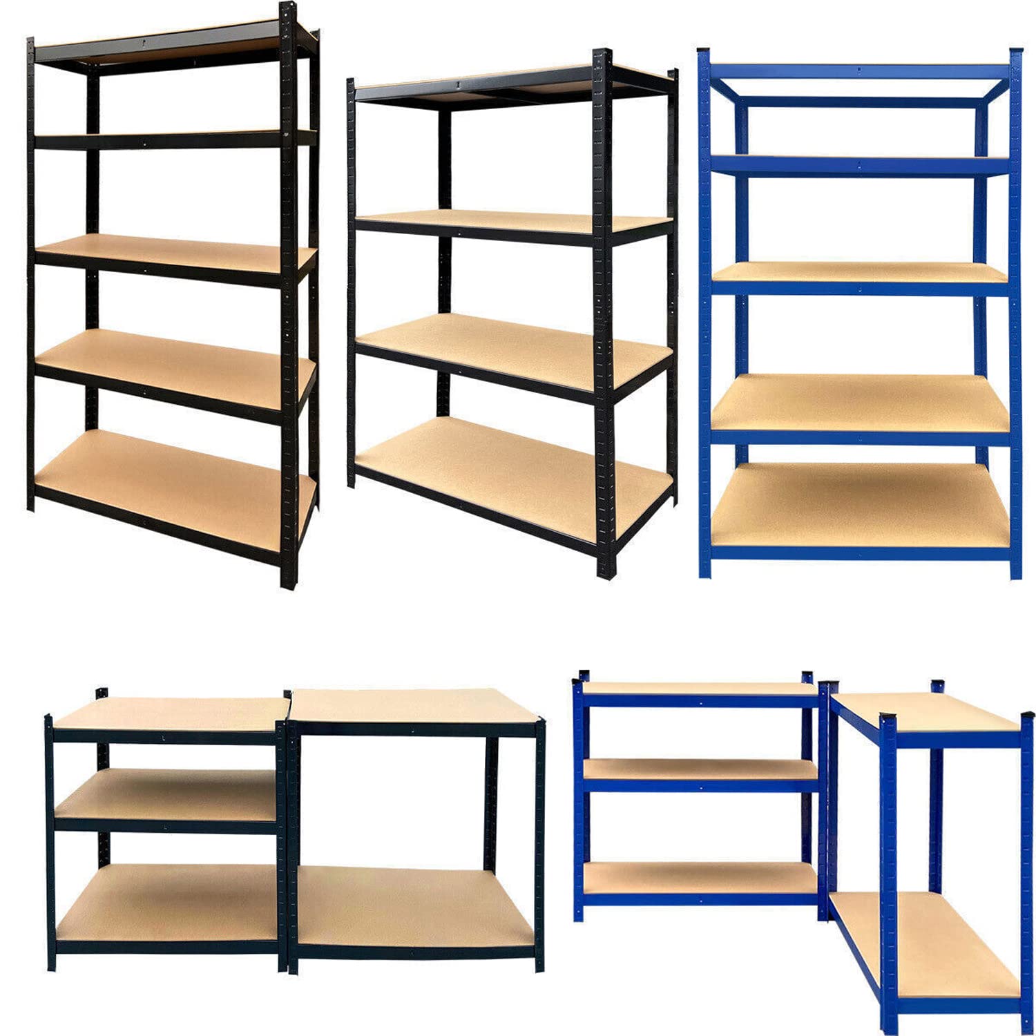 5-Shelf Heavy Duty Metal Storage Shelving Unit - Adjustable Garage Shelves, Bolt-Free Assembly, Steel Utility Rack for Office, Garage & Kitchen Organization (60
