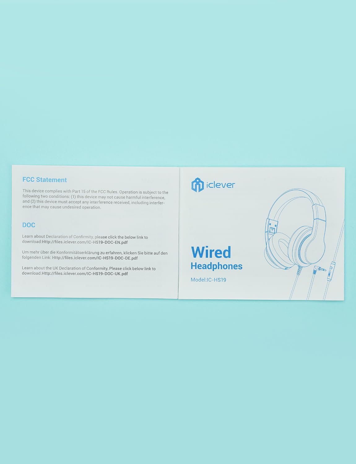 iClever Kids Headphones with Microphone - 85/94dB Volume Limiter & Sharing Function, HD Stereo Foldable Headphones for Children - Perfect for School, Travel, Online Classes, Gaming, Kindle, PC & MP3 Use
