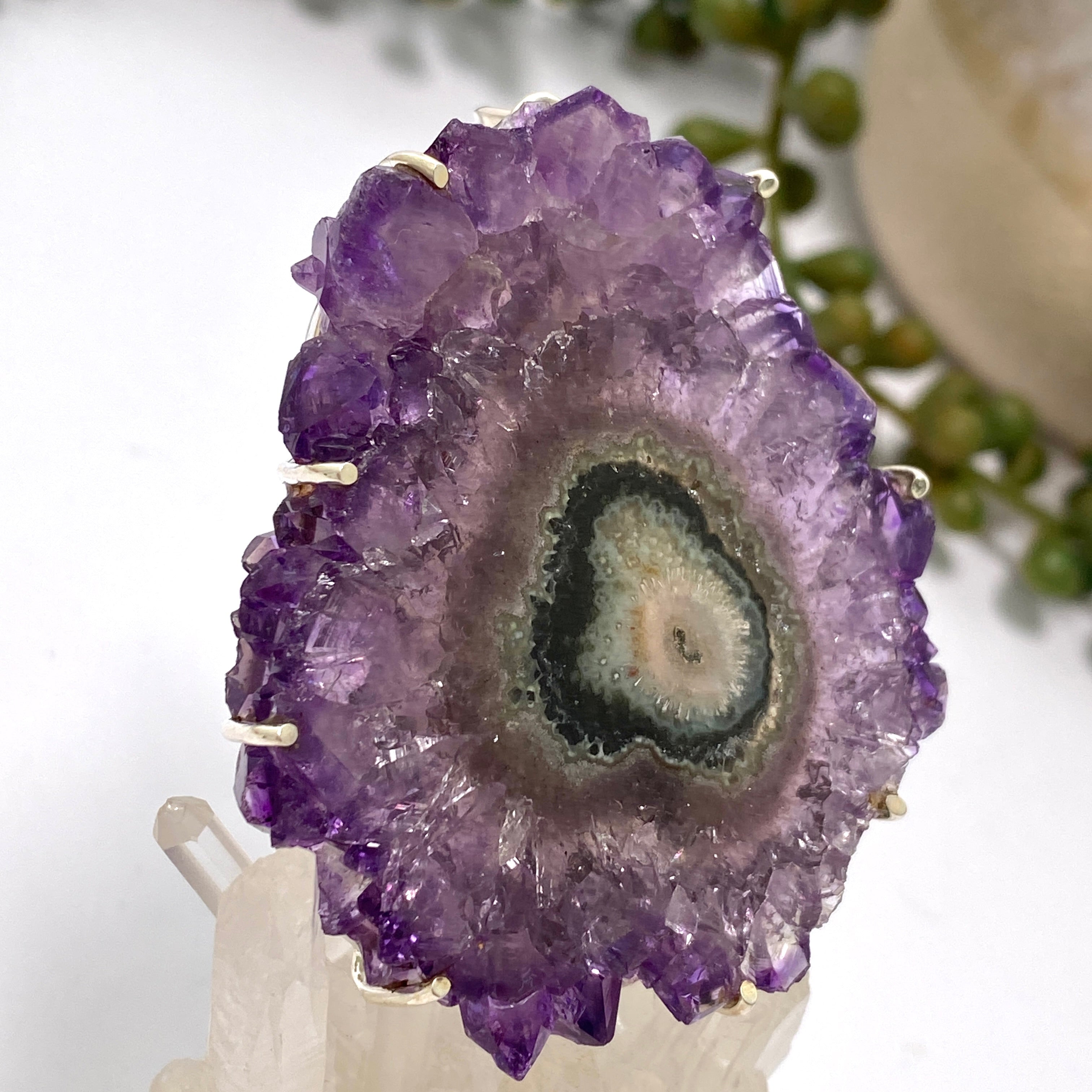 Natural Amethyst Stalactite Pendant Necklace - 68mm Healing Crystal Jewelry (GPJ10) for Meditation, Energy Cleansing & Spiritual Gifts