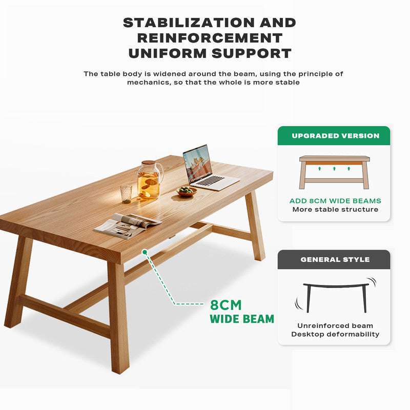 1.4M Solid Wood Square Dining Table - Modern Kitchen Furniture for Small Spaces & Family Gatherings