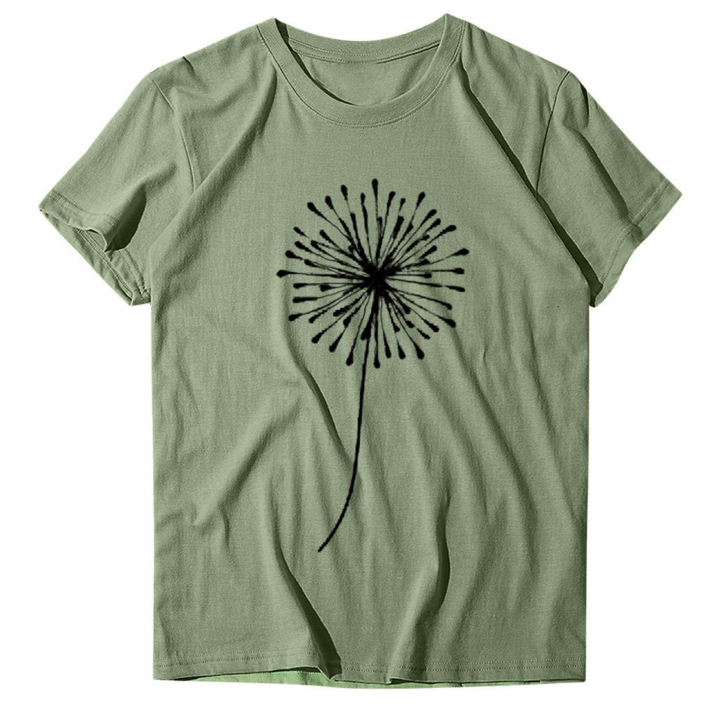 ZEFOTIM Women's Sunflower Print Short Sleeve Crewneck T-Shirt - Casual Summer Fashion Top for Everyday Wear, Outings & Beach Vacations 2024
