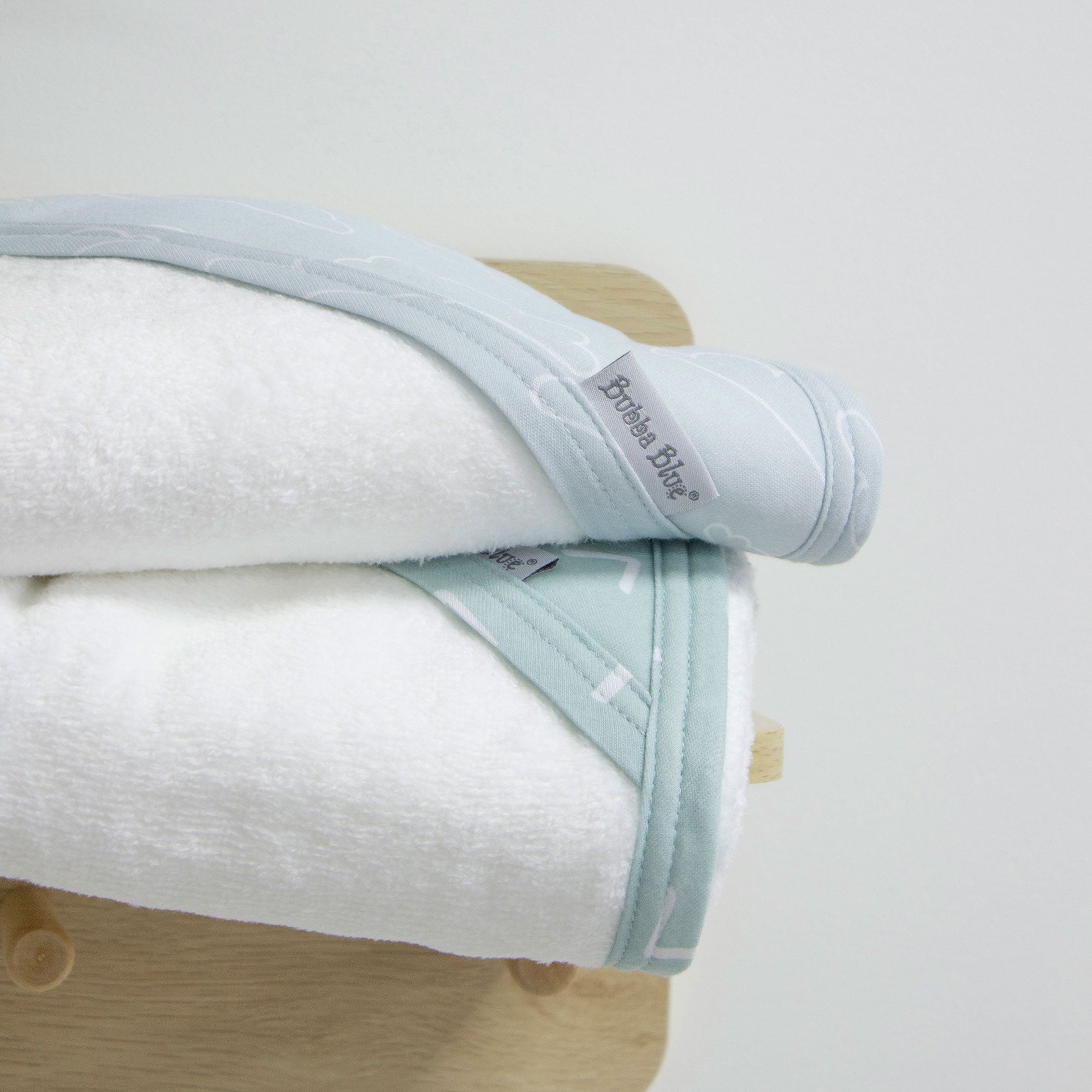 Nordic Style 2-Pack Hooded Baby Towel Set - Soft Dusty Sky & Mint for Newborns, Infants | Perfect for Bath Time, Swimming, and Beach Outings