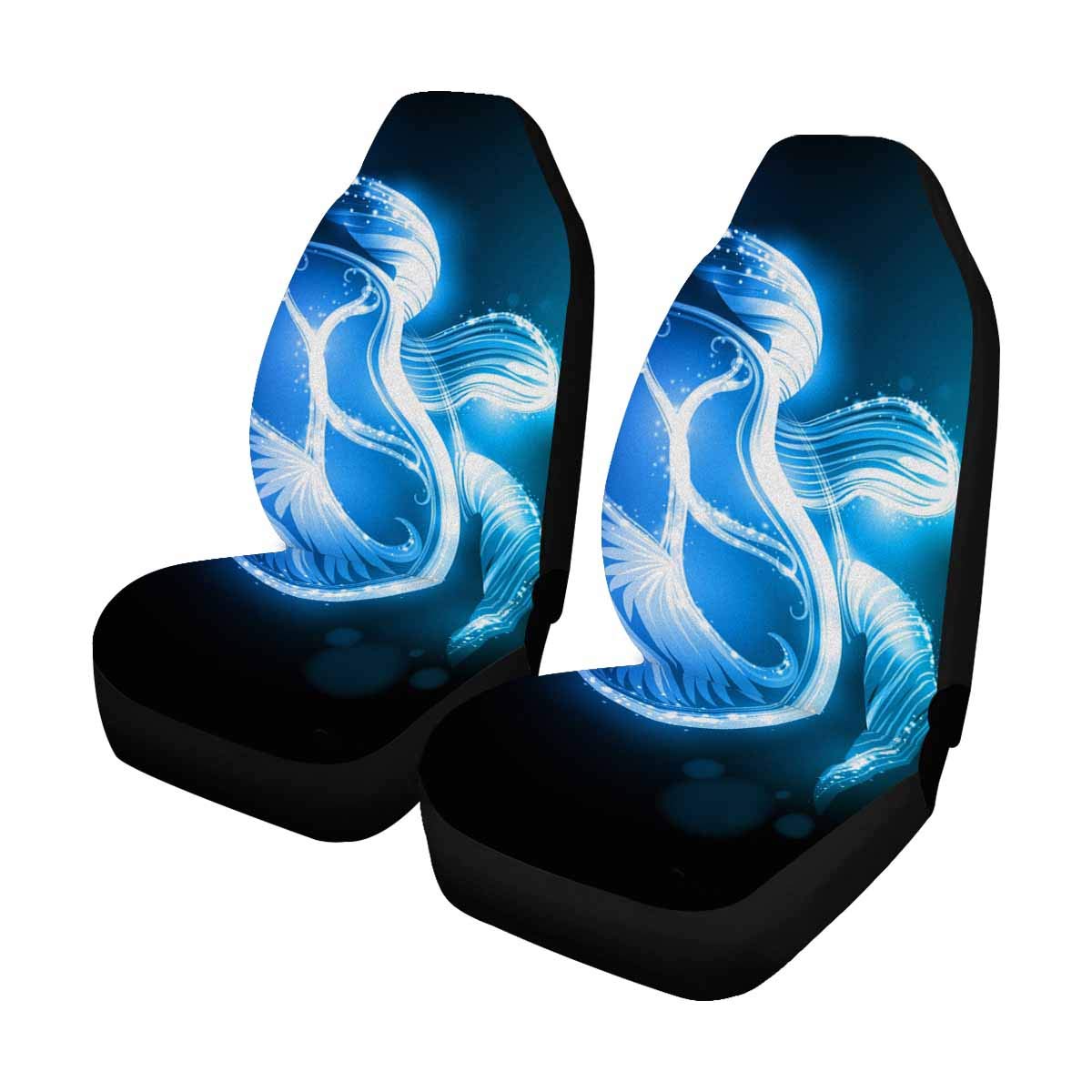 Ocean Surfing Wave & Green Turtles Underwater Car Seat Covers Set of 2 - Waterproof Front Seat Protectors for Beach Lovers & Marine Enthusiasts | Perfect for SUVs, Trucks & Convertibles