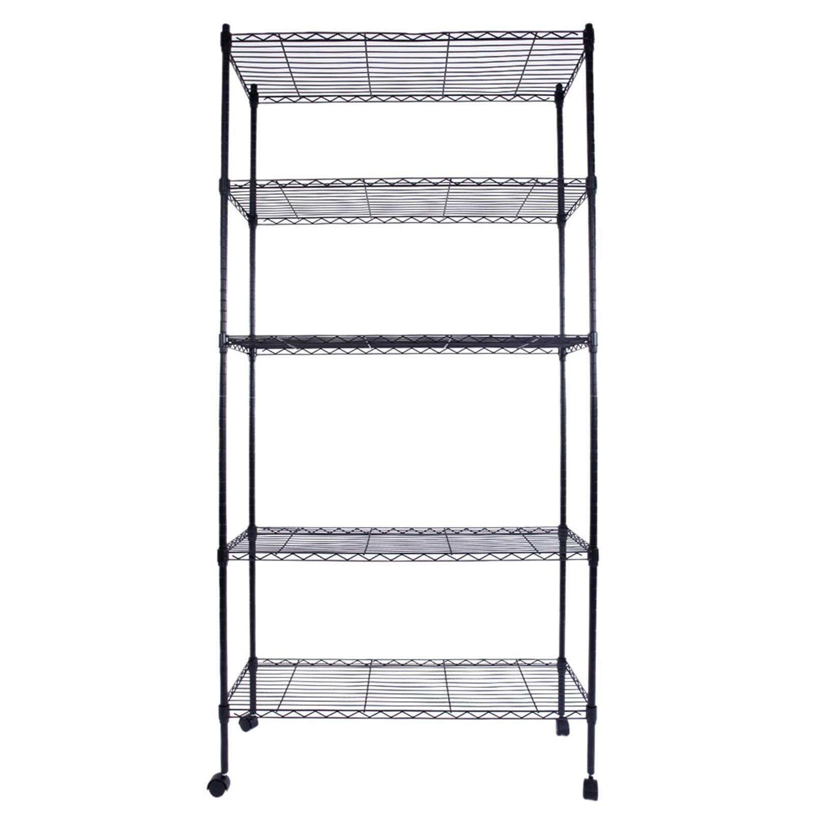 JYOSTORE Adjustable 5-Tier Heavy Duty Storage Shelf - Plastic Coated Iron Shelving Unit with 1.5