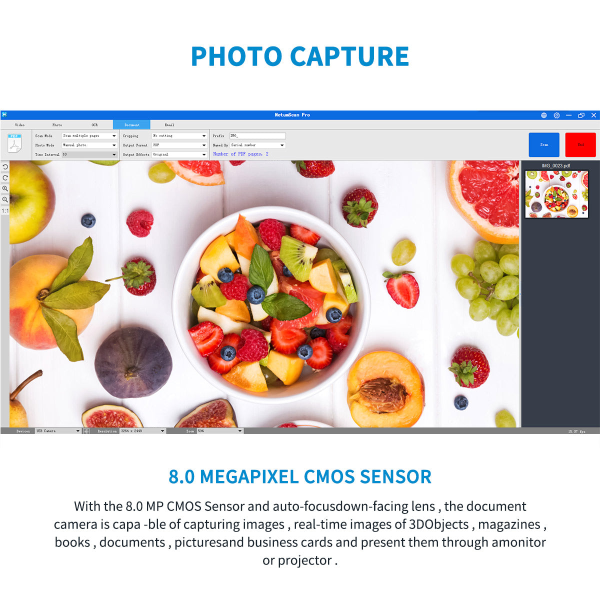 SD 800NC High-Resolution Camera Scanner for Document Digitizing - Perfect for Office, Library & Home Archiving