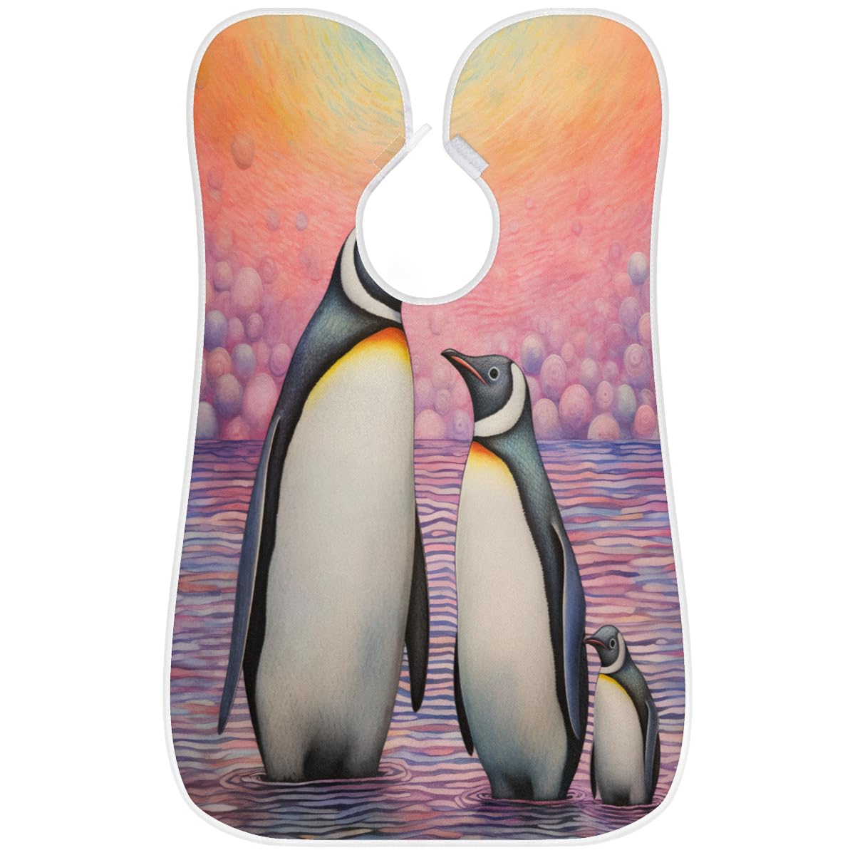 Colorful Penguin Ocean Beard Shaving Bib for Men & Women - Waterproof Makeup Hair Dye Apron, Barber Cape for Haircut & Beard Trimming - Perfect Sink Hair Catcher & Styling Accessory (Great Gift for Barbers & Artists)