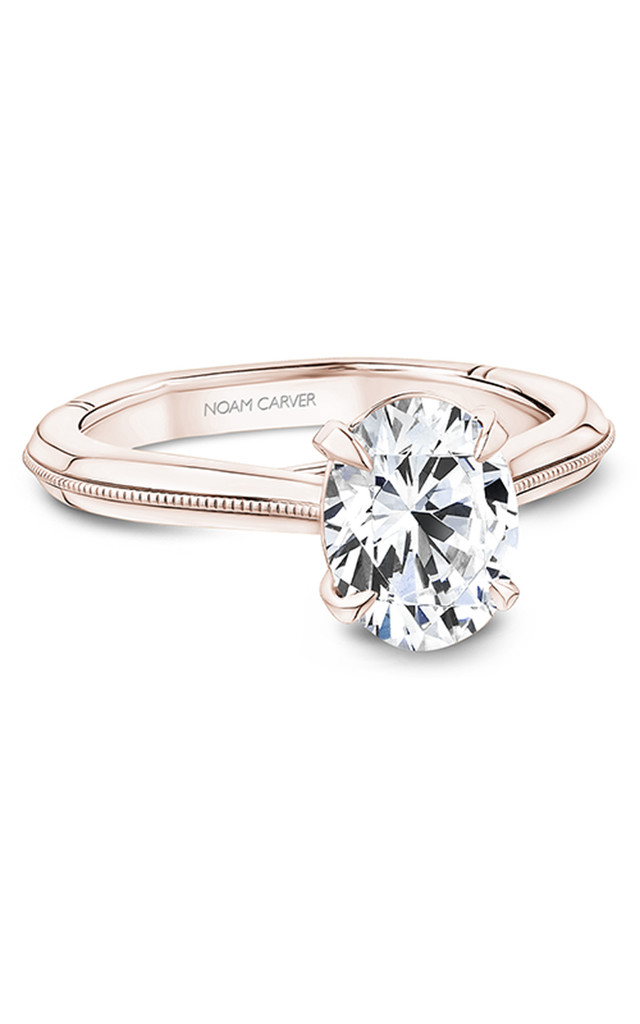 Noam Carver Atelier A005 02RA Diamond Engagement Ring - 14K White Gold Vintage Style Wedding Band for Women, Perfect for Proposals & Anniversary Gifts