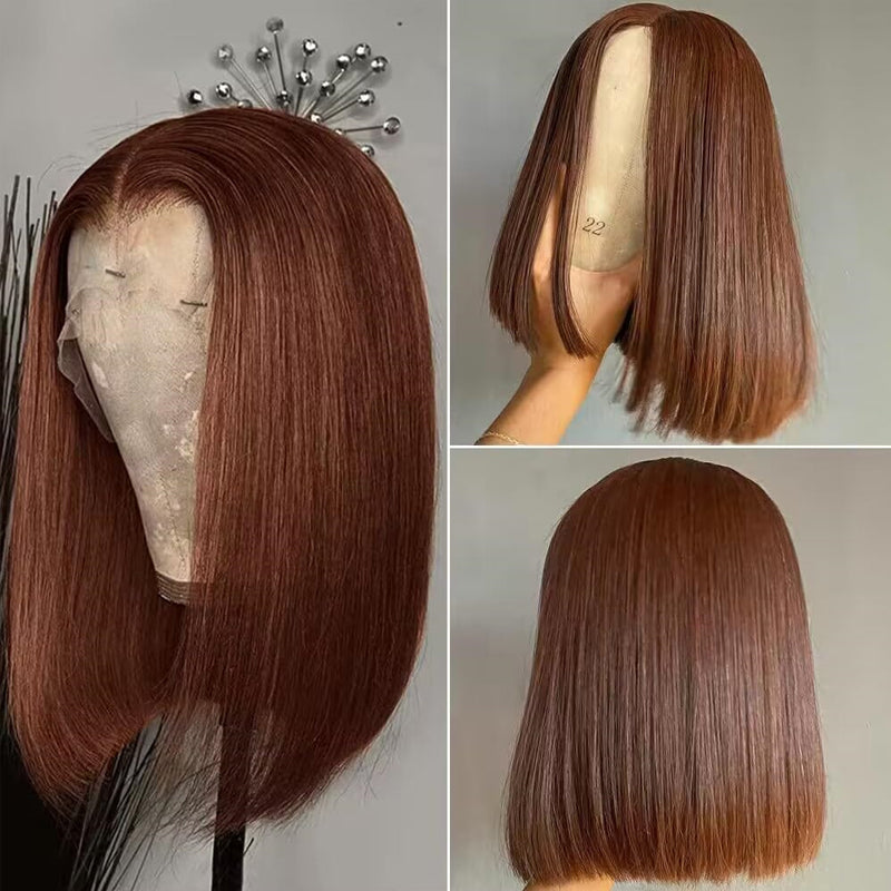 Eullair Blonde Straight Short Bob 13x4 Lace Front Wig - 100% Human Hair for Women & Girls | Summer Fashion, Cosplay, Daily Wear & Special Occasions