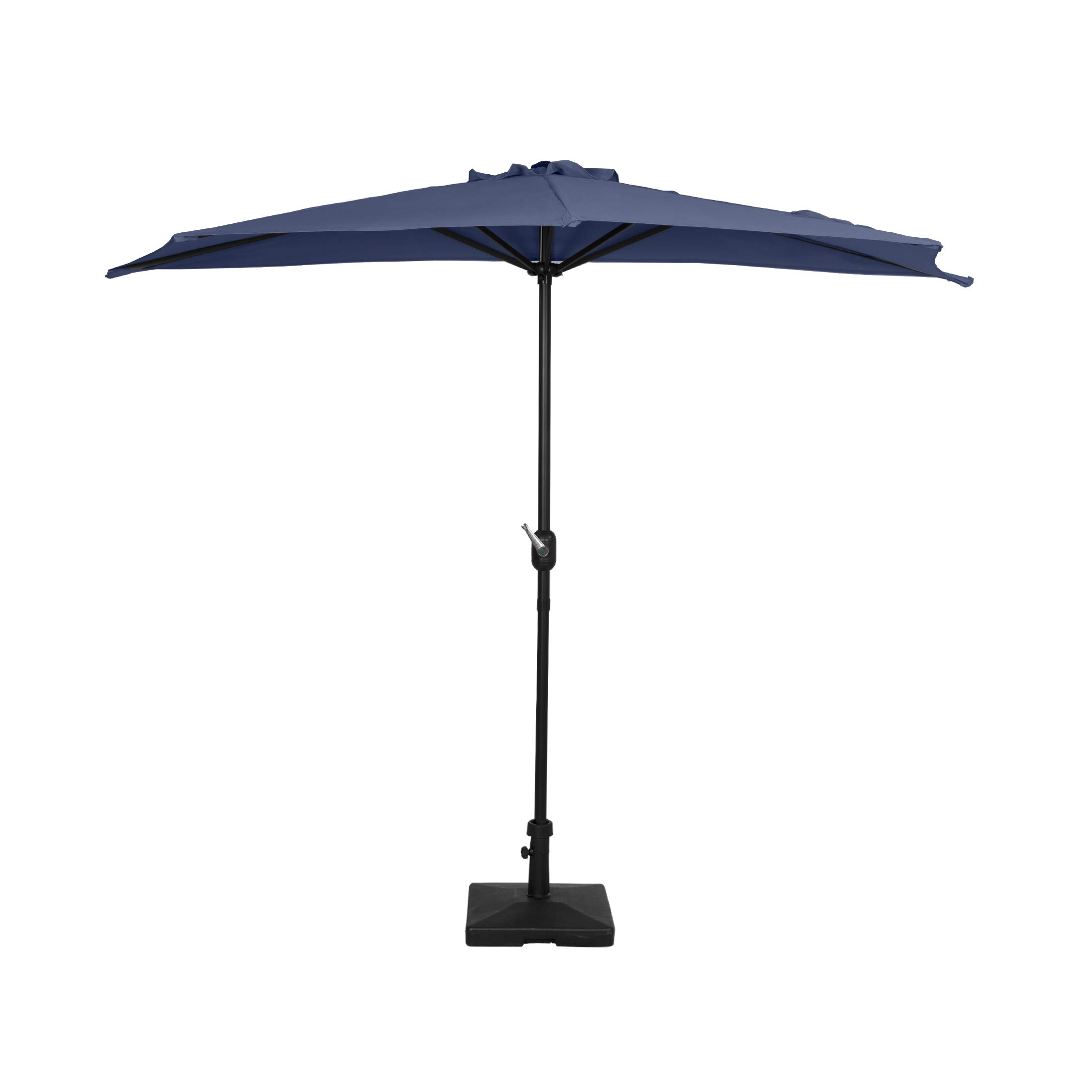 WO Home 9 FT Half Outdoor Market Table Umbrella with Weighted Base Kit - Perfect for Patio, Garden, and Backyard Relaxation