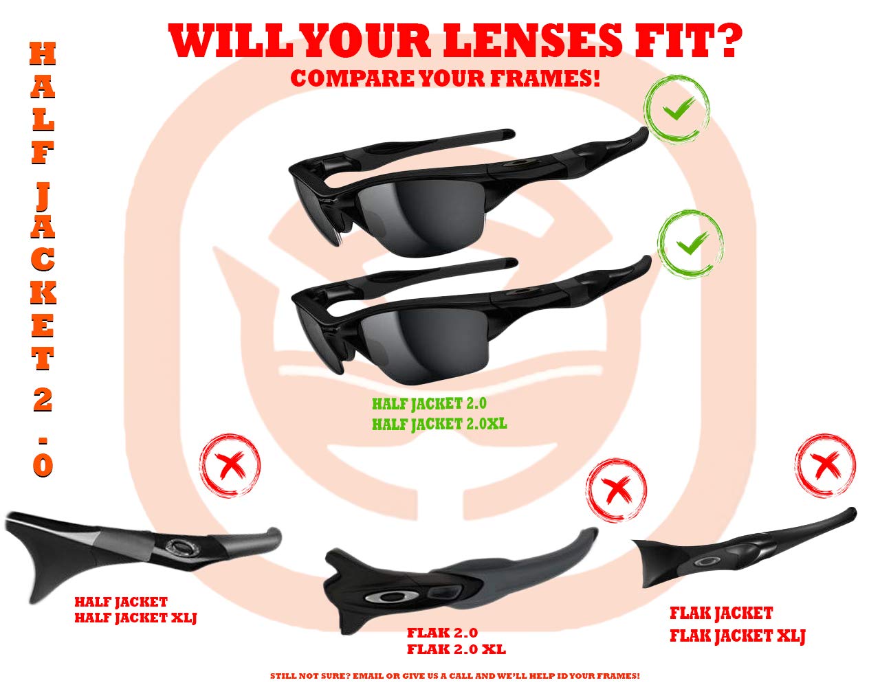 Seek Optics Replacement Sunglass Lenses for Oakley Half Jacket 2.0 XL - Polarized UV Protection Lens for Cycling, Running & Outdoor Sports
