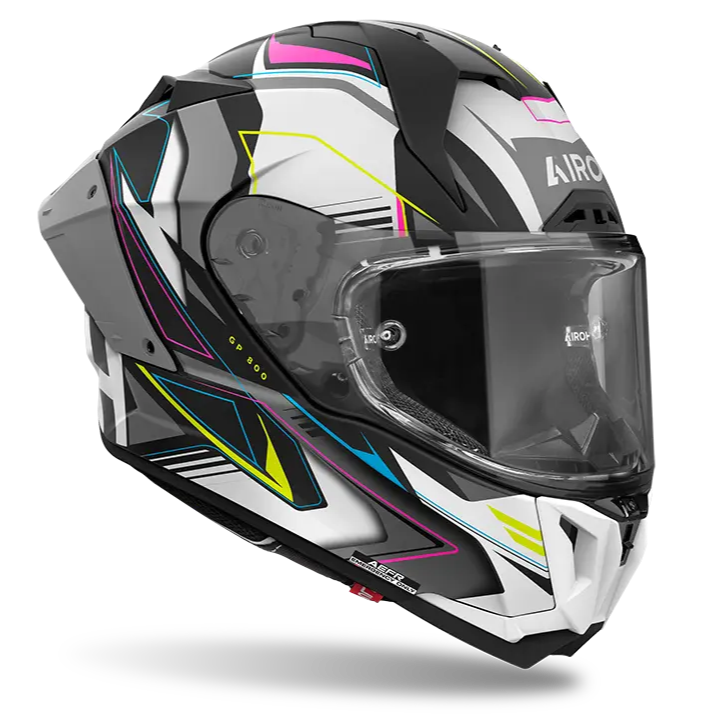 Airoh GP 800 Must Matt Multicolor Motorcycle Helmet - Lightweight DOT Certified Full Face Helmet for Street & Racing Bikes - Perfect for Commuting, Touring & Track Days