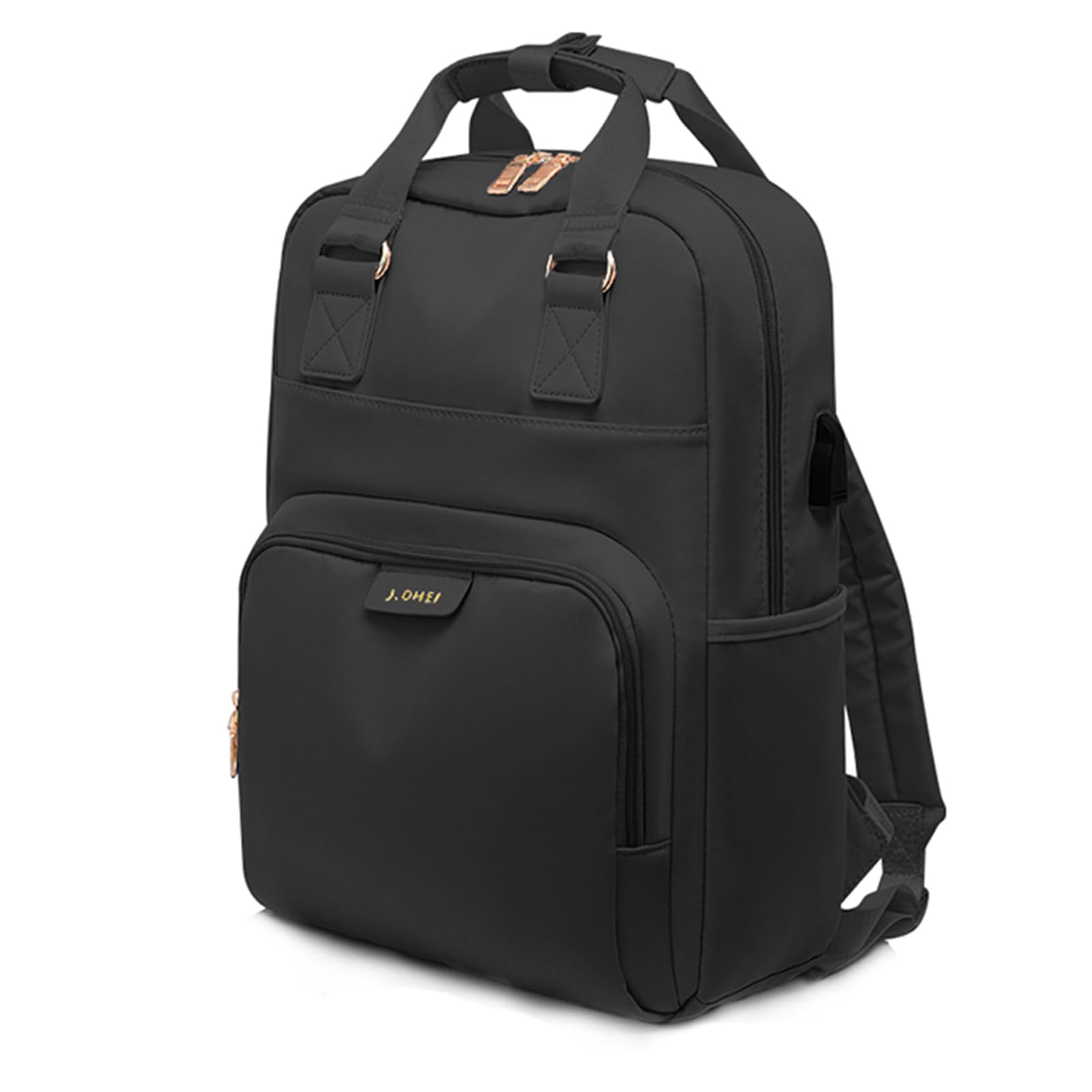 Large USB Charging Backpack for Women & Men - Waterproof Laptop Bag with High Capacity for Travel, Work & College - Durable Business Backpack for Commuting, Office & School Use - Black
