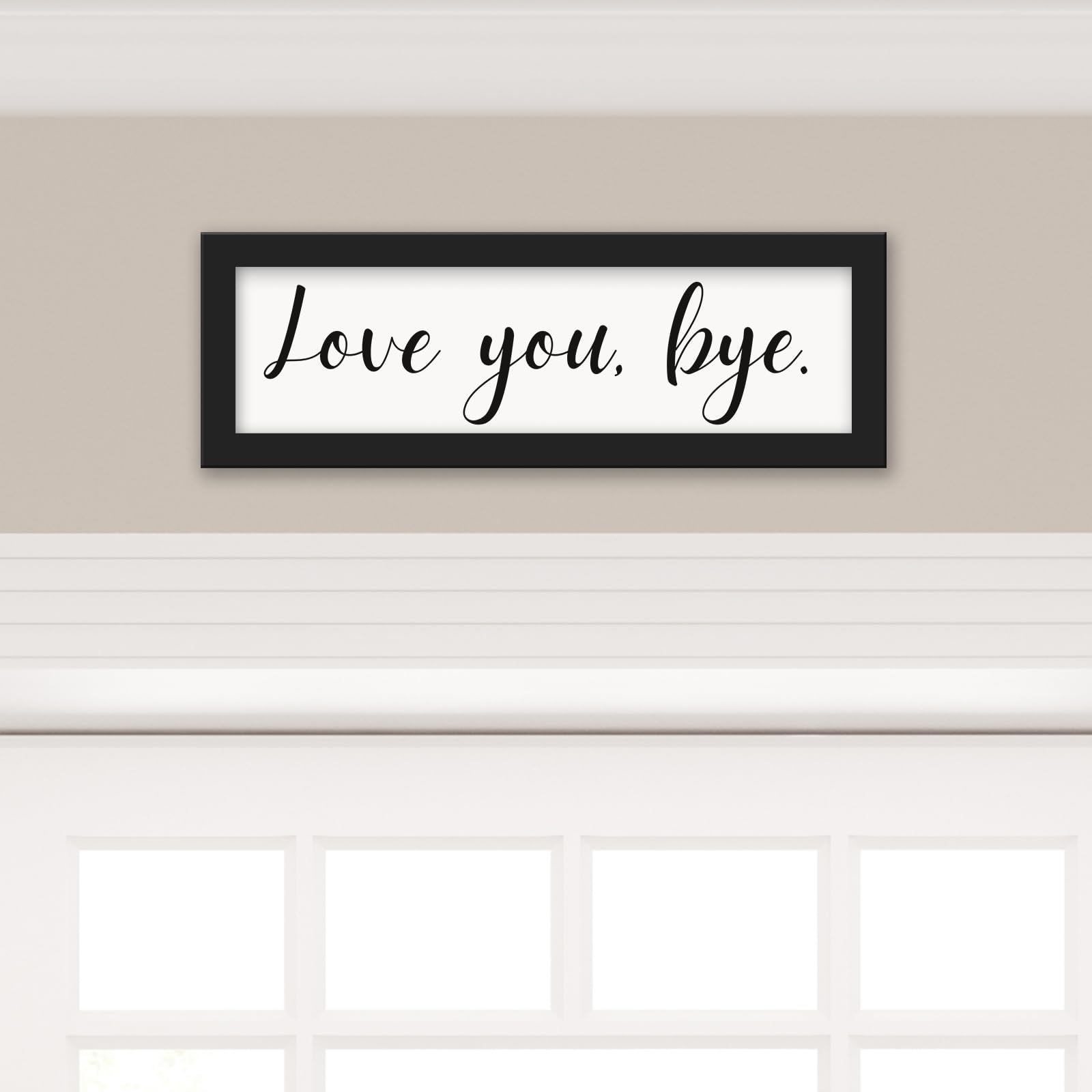 Boho Love You Bye Sign - Framed Wall Art for Living Room, Entryway & Foyer Decor | Unique Housewarming Gift for Couples, Valentine's Day Present | Perfect for Farmhouse, Apartment & New Home Decor