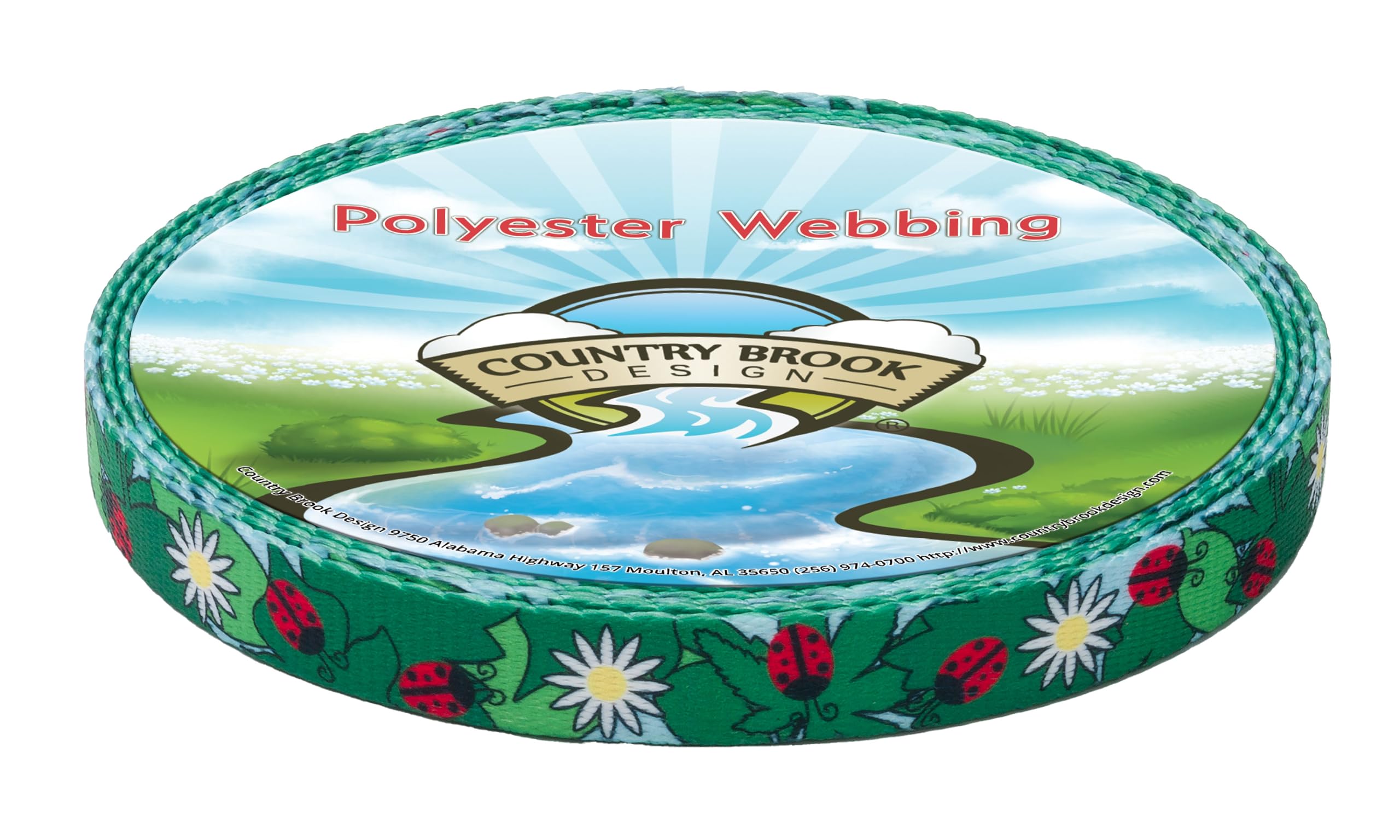 Country Brook Design - Ladybug Picnic Polyester Webbing for Outdoor Picnics, Summer Parties, and Garden Decor | Durable and Water-Resistant Fabric for DIY Crafts, Table Runners, and Home Decor