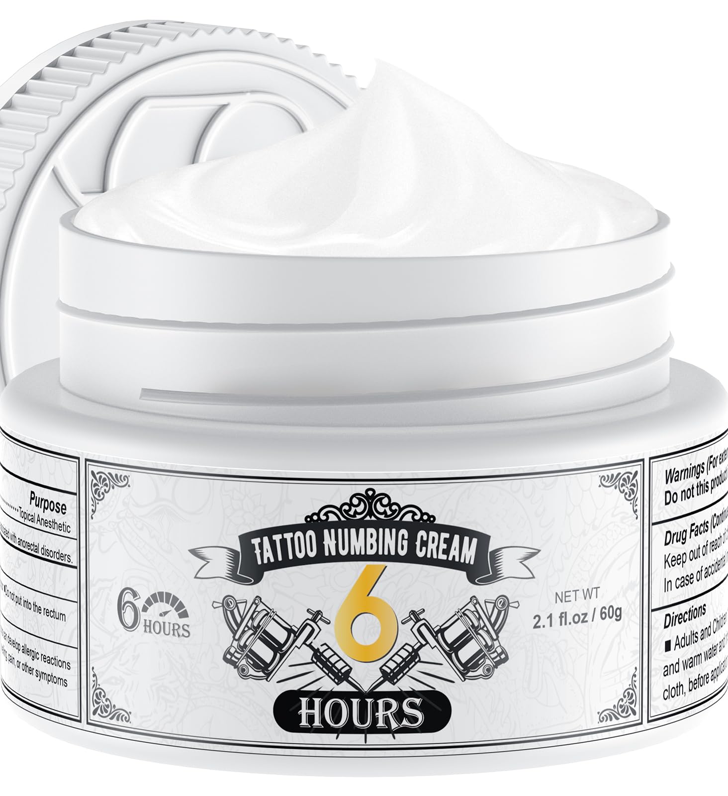 Extra Strength Tattoo Numbing Cream - 6 Hours Pain Relief for Tattoos & Waxing | Professional Numbing Solution for Painless Body Art & Hair Removal