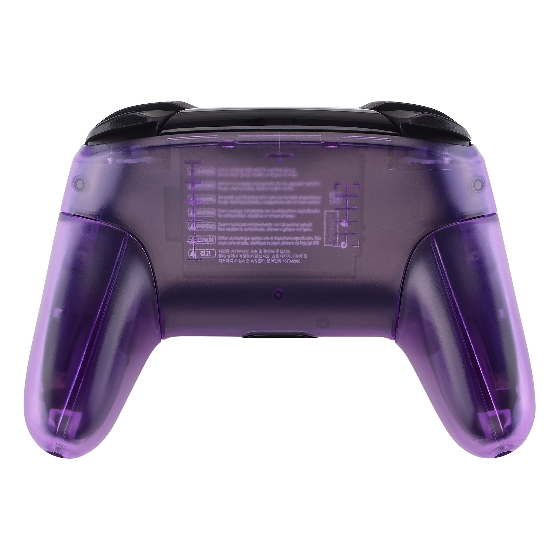 eXtremeRate Clear Atomic Purple Faceplate & Backplate Replacement for Nintendo Switch Pro Controller - DIY Custom Shell (Controller Not Included) - Perfect for Gaming, Modding & Personalization FRM505