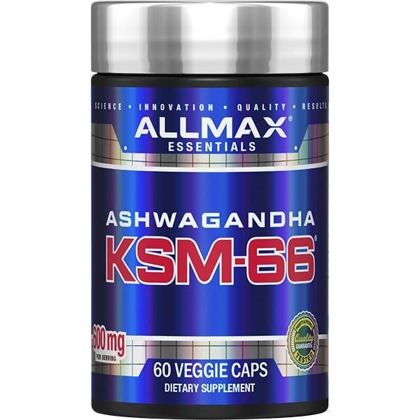 AllMax Nutrition KSM-66 Ashwagandha 600mg - 60 Vegan Capsules for Stress Relief, Focus & Energy Boost | Supplement for Workout Recovery & Daily Wellness