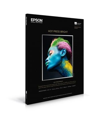 Epson Hot Press Bright Paper - 8.5 x 11 Inches, 25 Sheets Pack - Premium Glossy Photo Paper for Printing, Scrapbooking & Art Projects