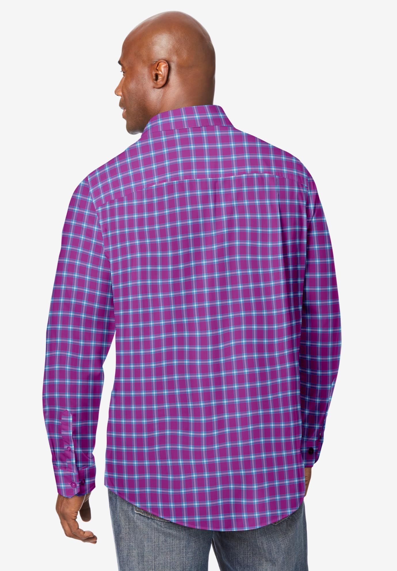 KingSize Men's Big & Tall No-Tuck Casual Shirt - Comfortable Oversized Button Down for Plus Size Gentlemen - Perfect for Office, Business Casual & Everyday Wear
