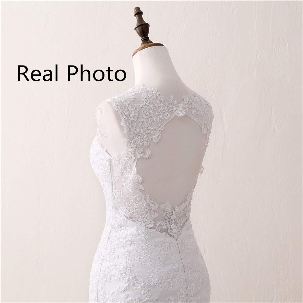 Elegant 2024 Backless Mermaid Lace Wedding Dress with Train - Boho Bridal Gown for Bride | Perfect for Beach Weddings, Vow Renewals & Romantic Ceremonies