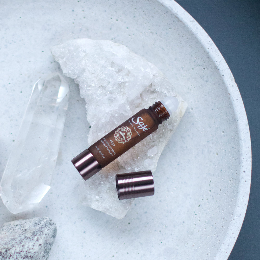 Organic Yoga Grounding Oil Blend Roll-On - Relaxing Aromatherapy for Stress Relief & Meditation - Perfect for Yoga, Massage & Home Spa