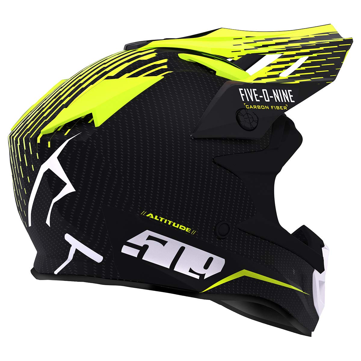 509 Altitude Carbon Fiber Motorcycle Helmet with Fidlock Magnetic Buckle - Off Grid Hi-Vis Safety X-Small - Lightweight & Durable for Adventure Riding & Urban Commuting